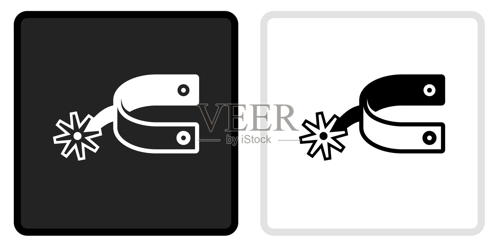 牛仔配件图标黑色按钮白色翻转插画图片素材