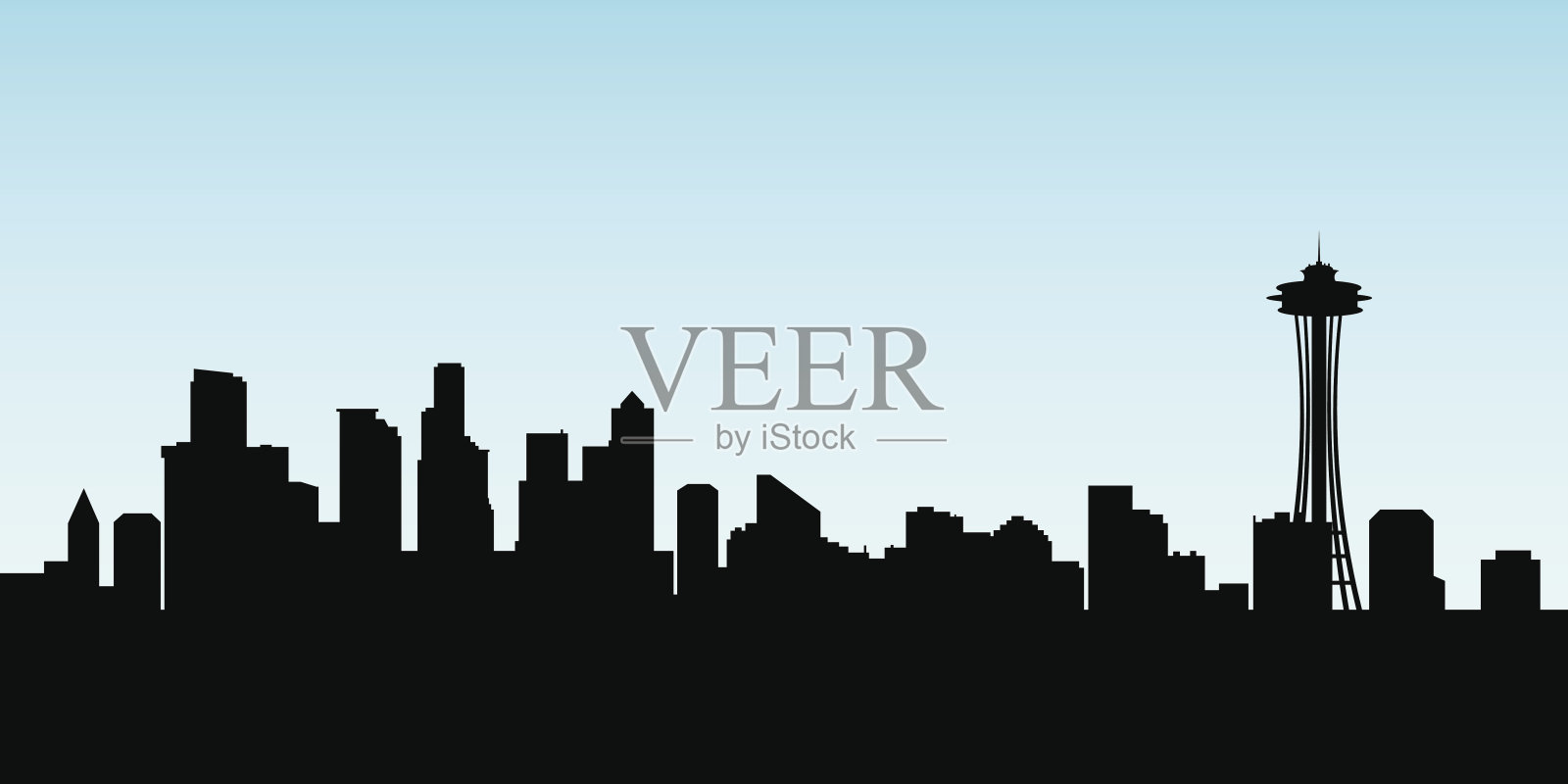 西雅图的天空插画图片素材