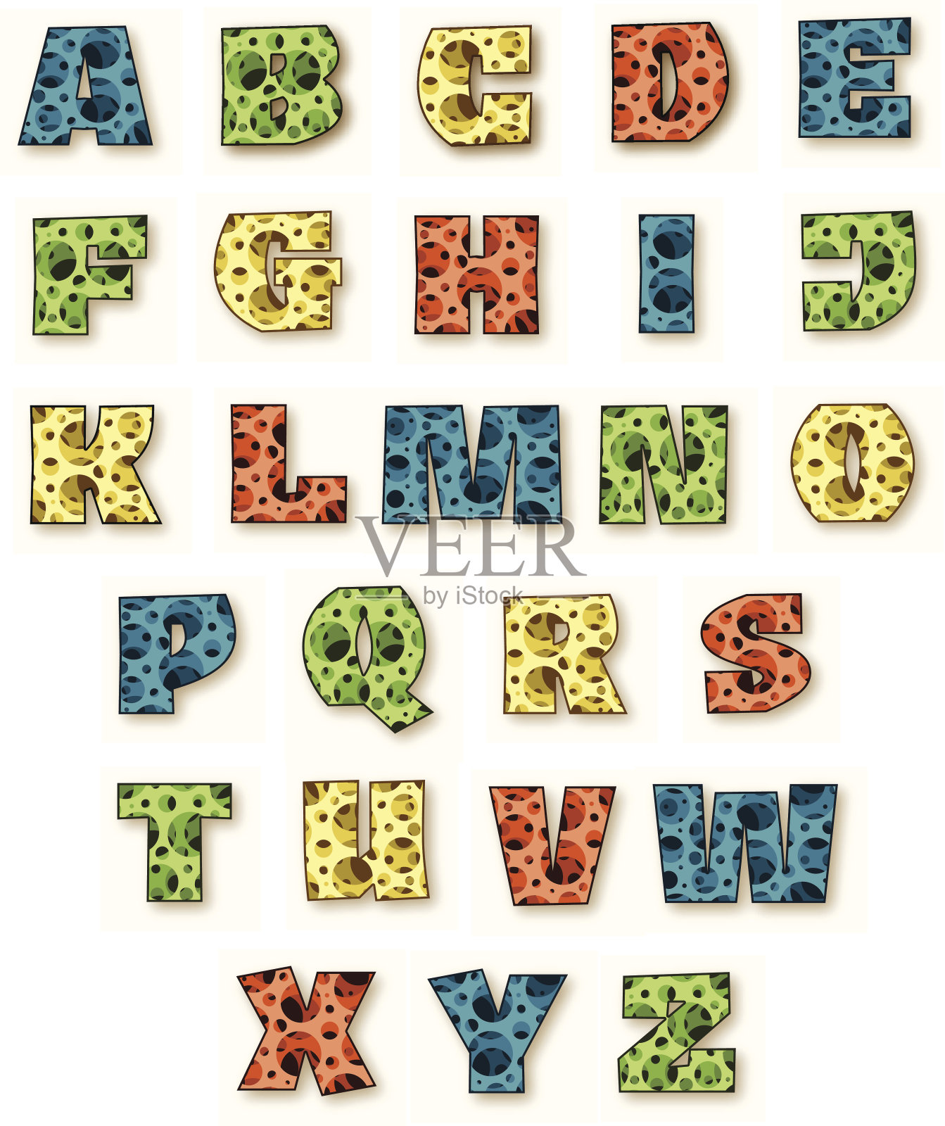 我的字母表中的漏洞插画图片素材