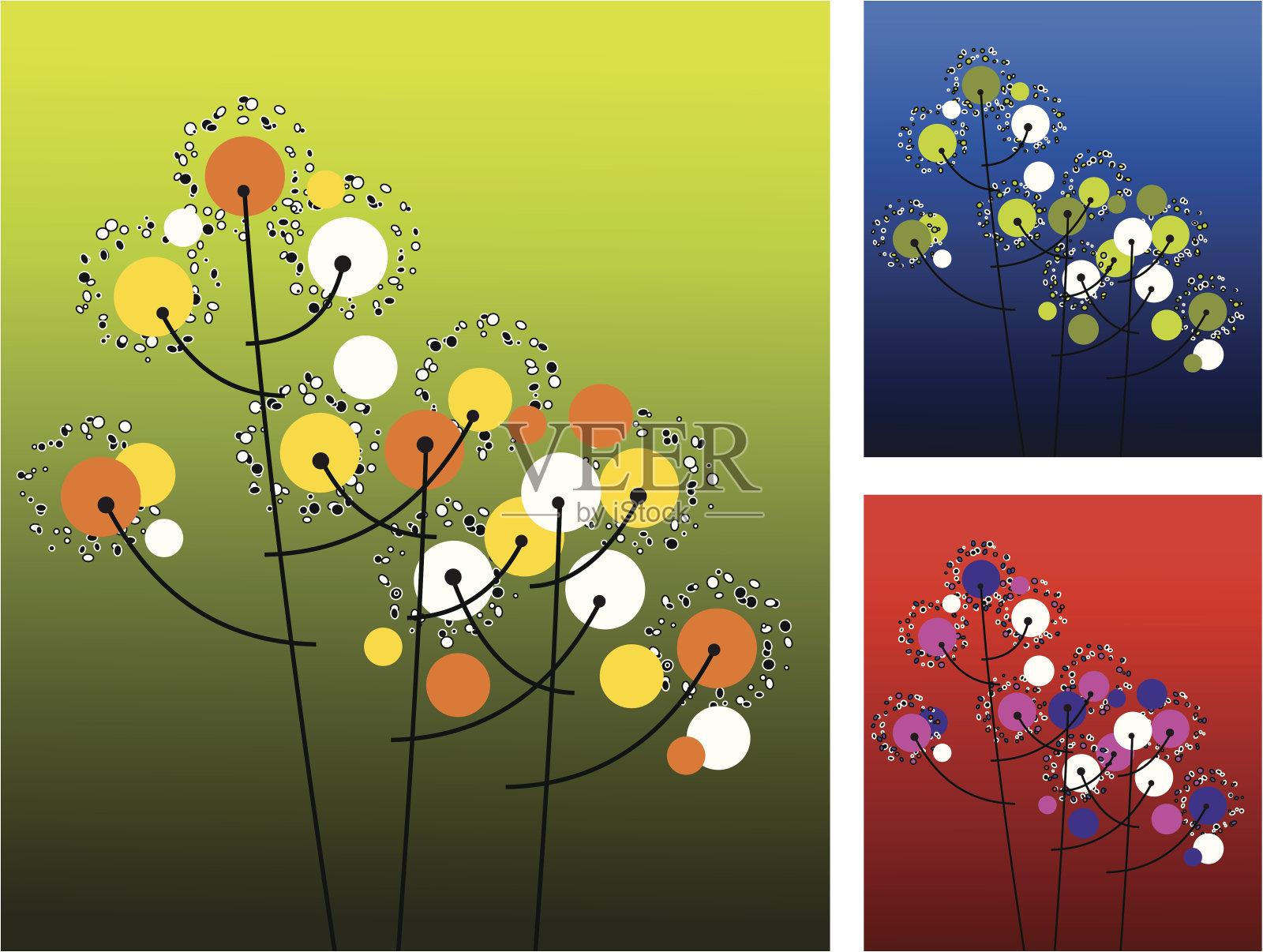 复古的花插画图片素材
