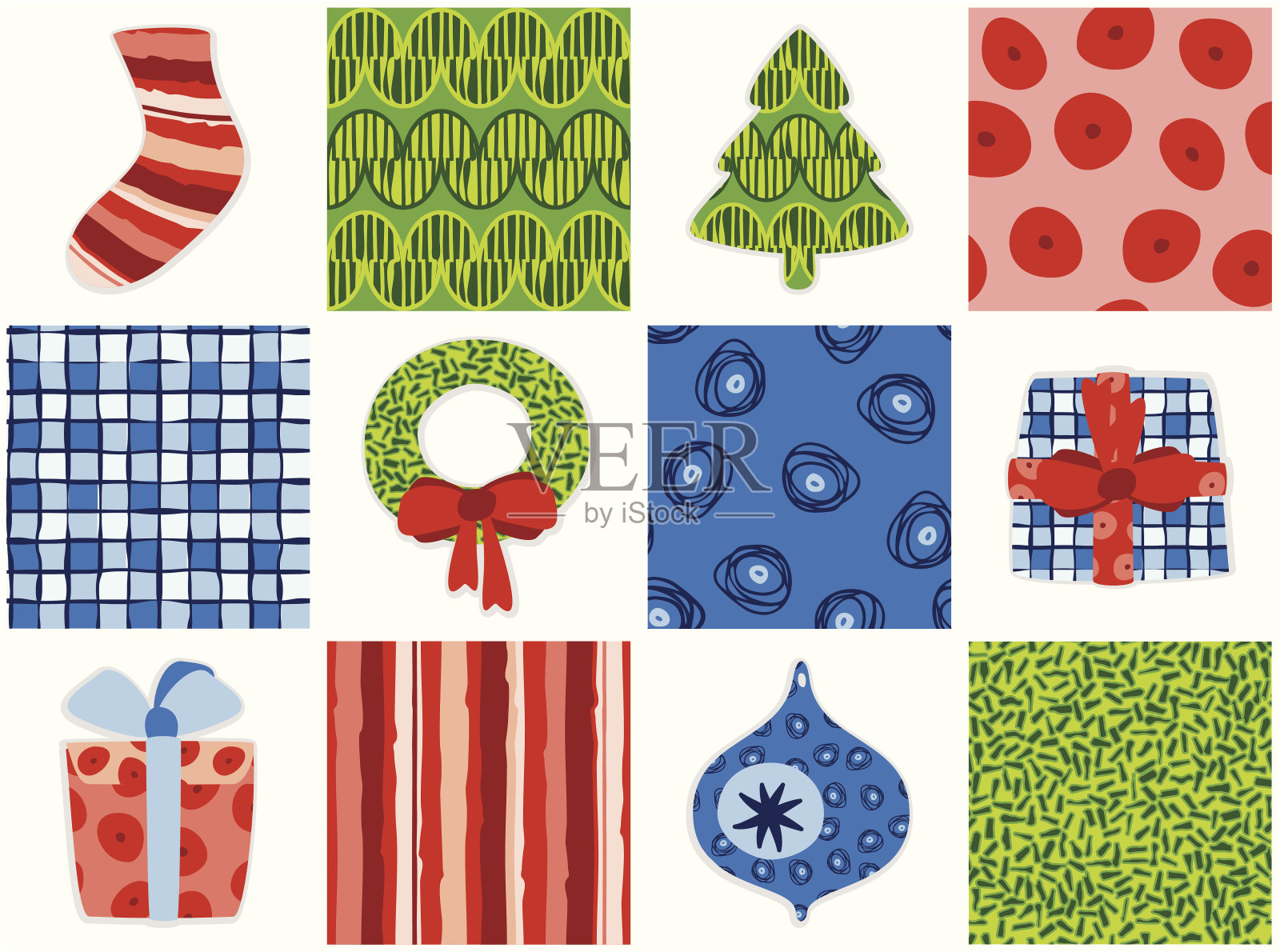 复古的圣诞节设计模板素材