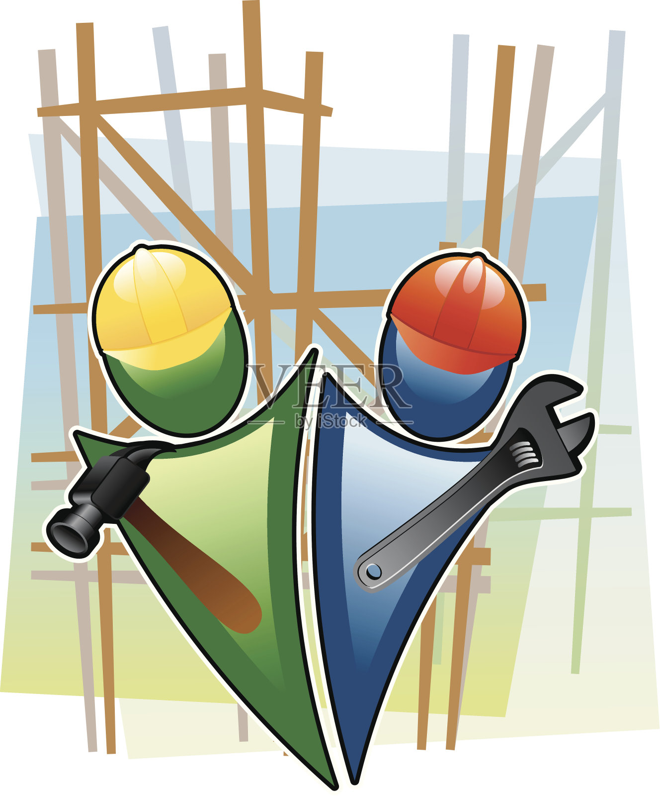 建筑工人设计元素图片