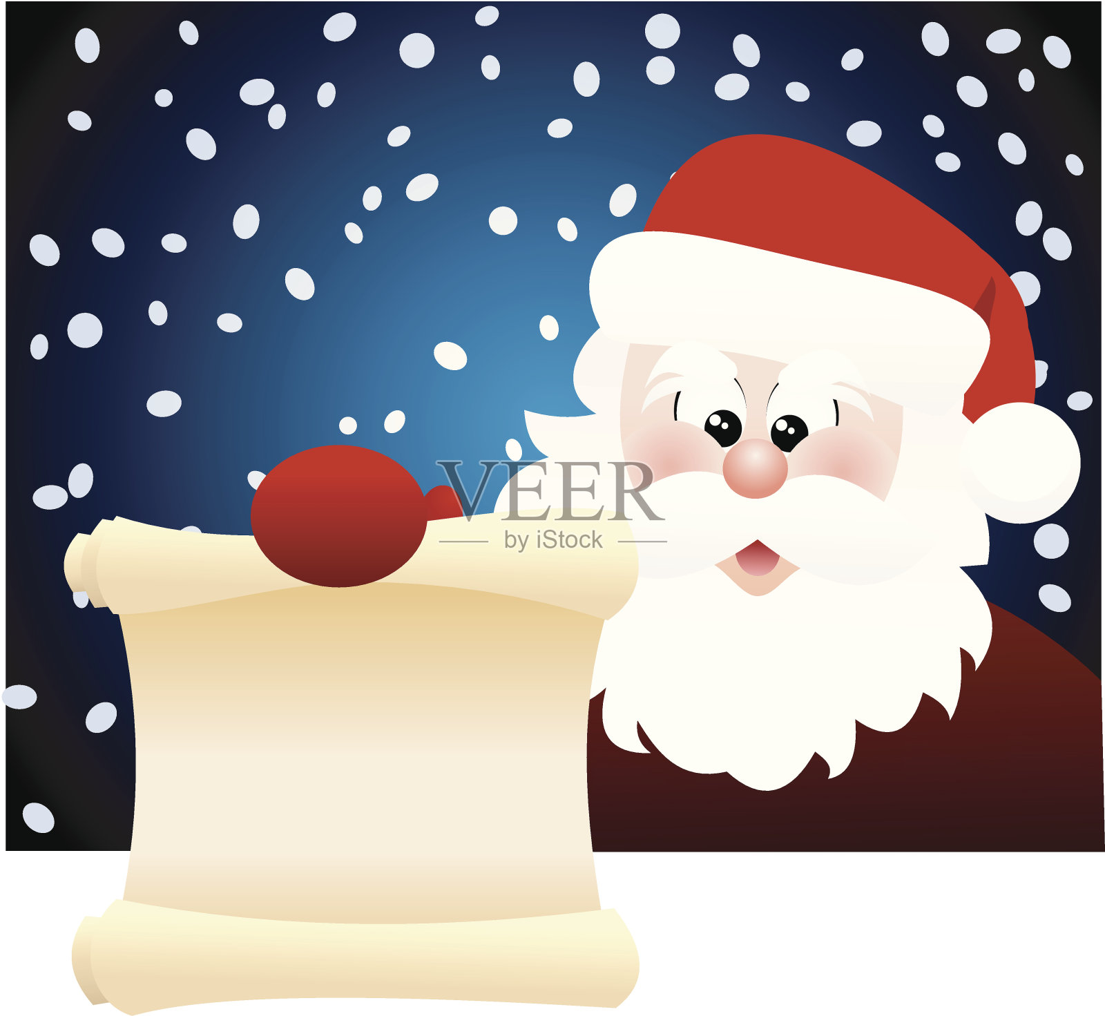 圣诞老人的消息插画图片素材