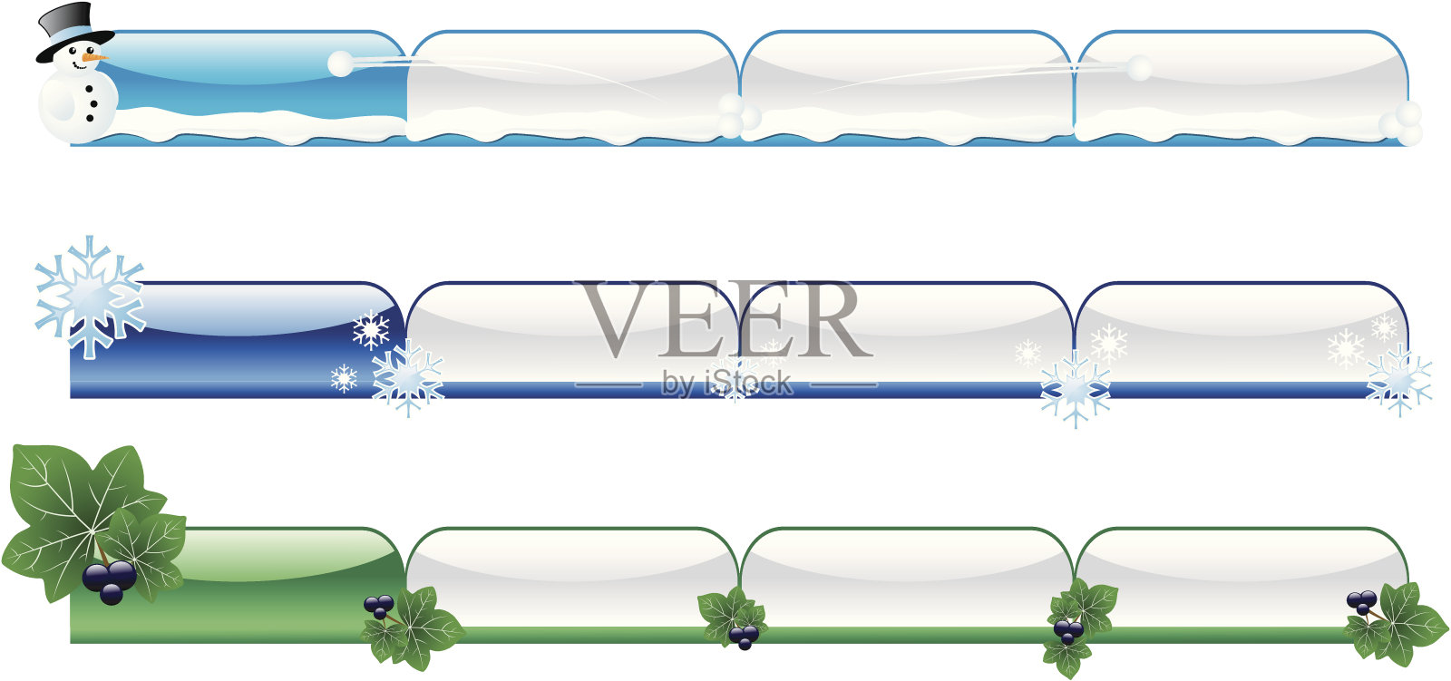 季节性标签——冬天设计模板素材