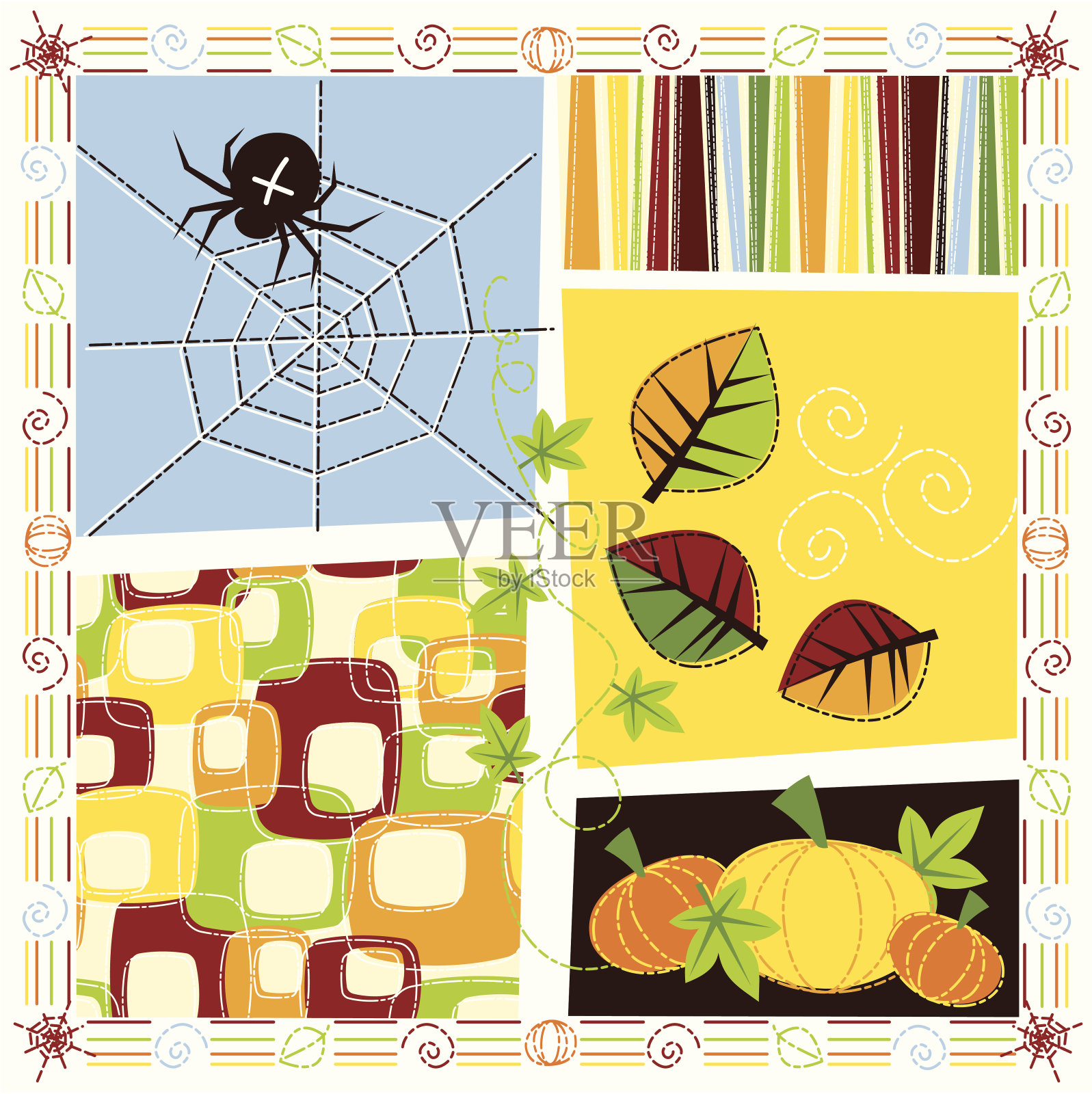 复古的秋天插画图片素材