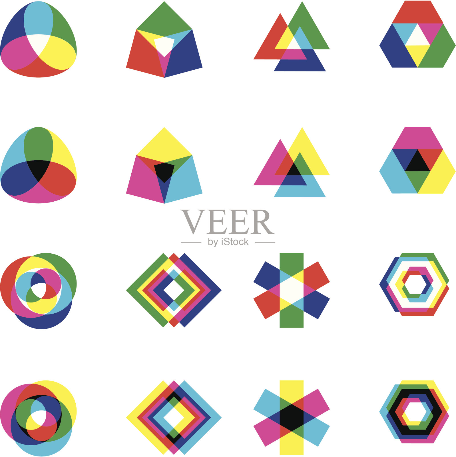 CYMK和RGB形状插画图片素材