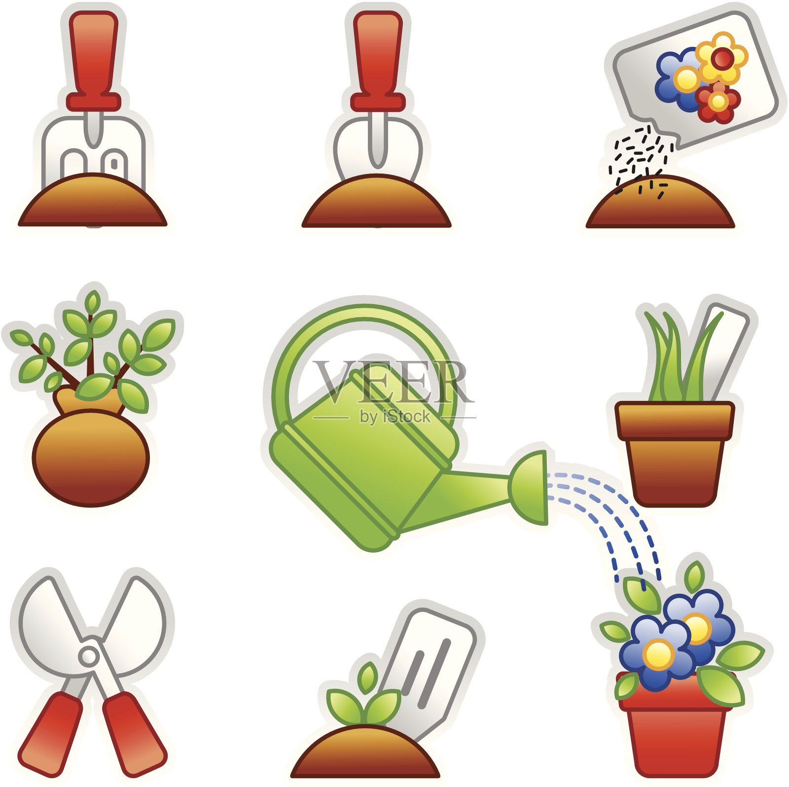 园林图标(彩色系列)图标素材