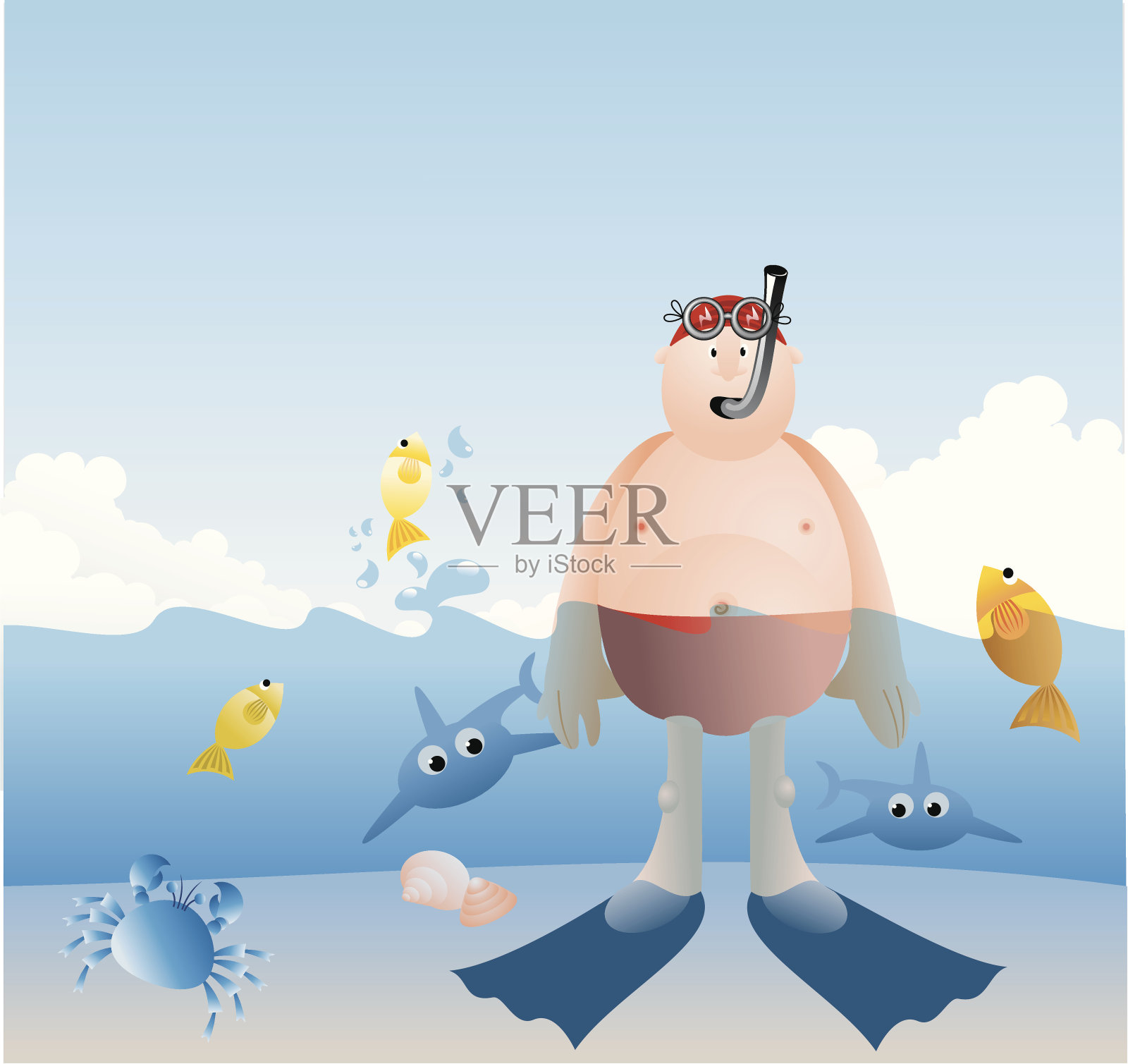 谁在看谁?插画图片素材