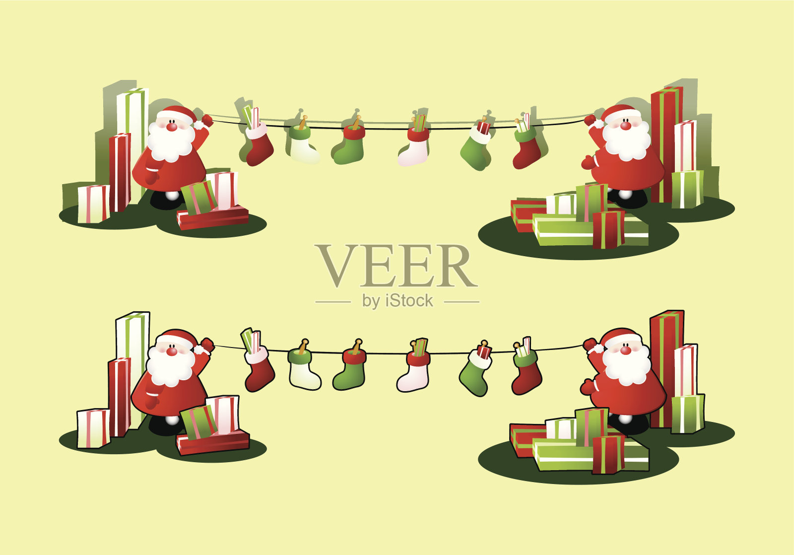 准备圣诞礼物插画图片素材