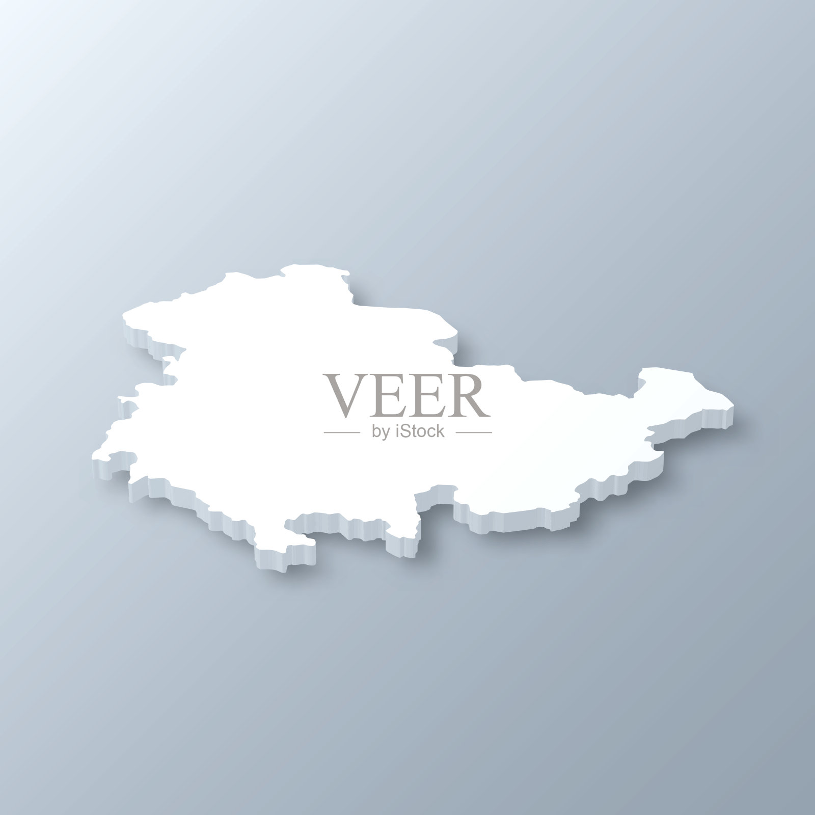 图林根3D地图上的灰色背景插画图片素材