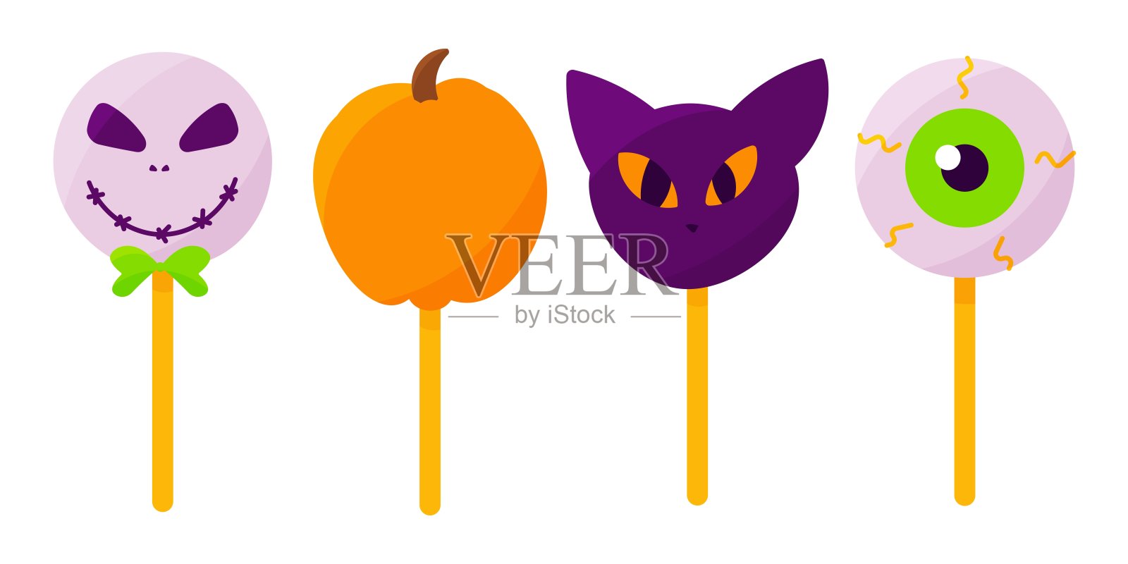 蛋糕矢量甜万圣节恐怖元素集插画图片素材