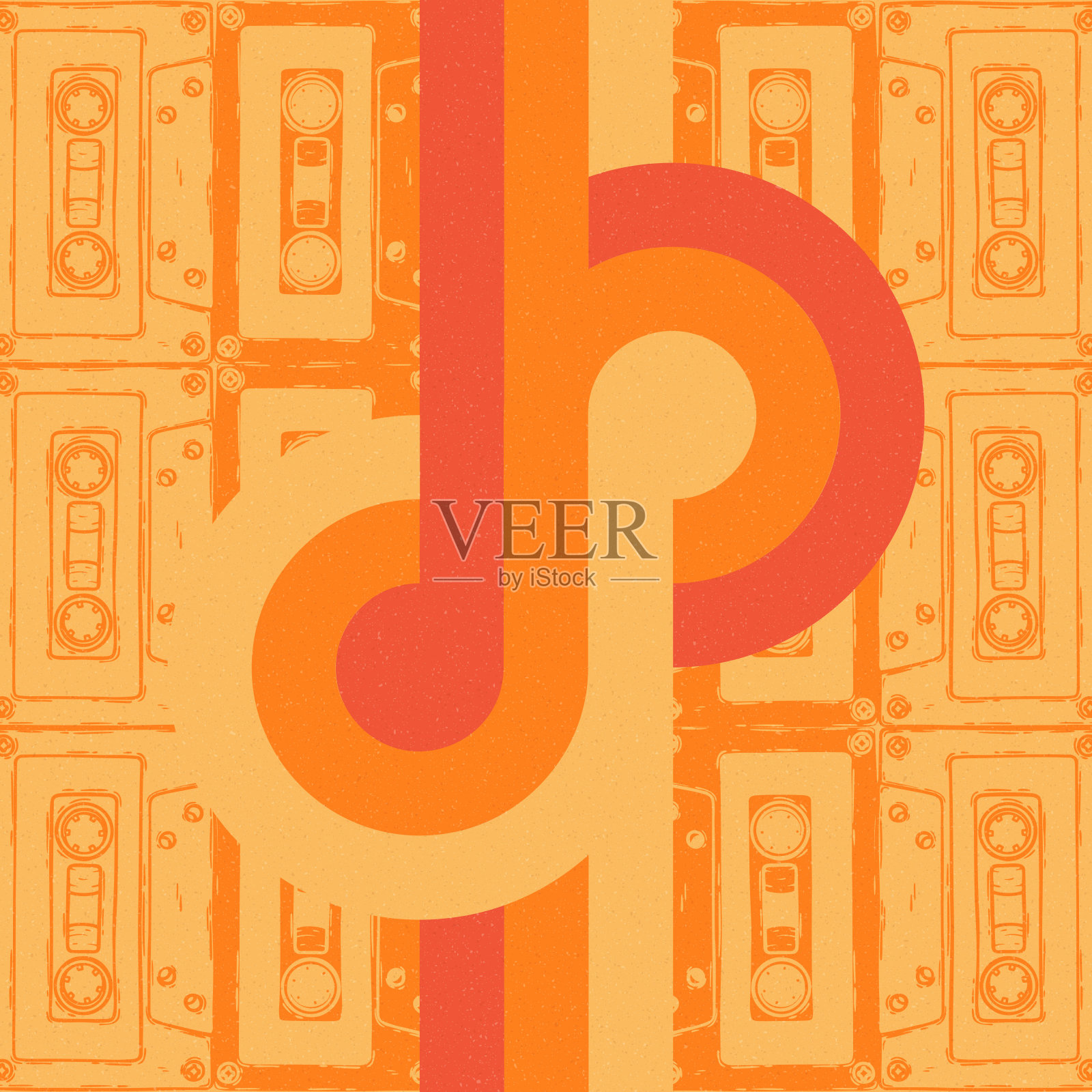 复古录音带和条纹和数字复古矢量图案插画图片素材