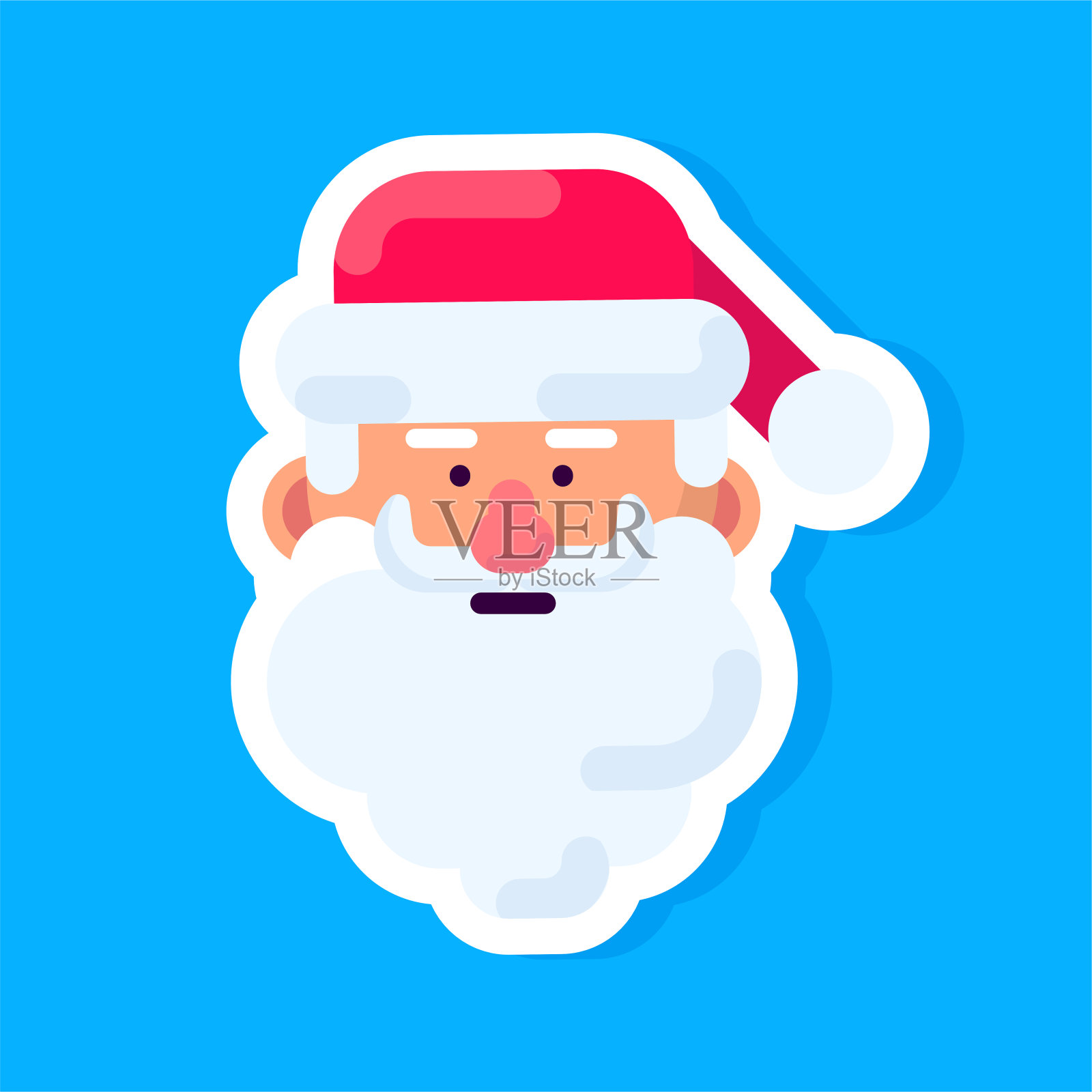 矢量贴纸有趣的圣诞老人表情符号插画图片素材