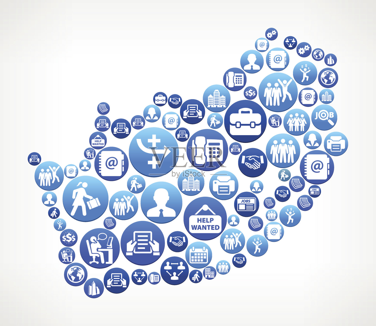 南非工作和就业蓝色矢量按钮模式图标素材