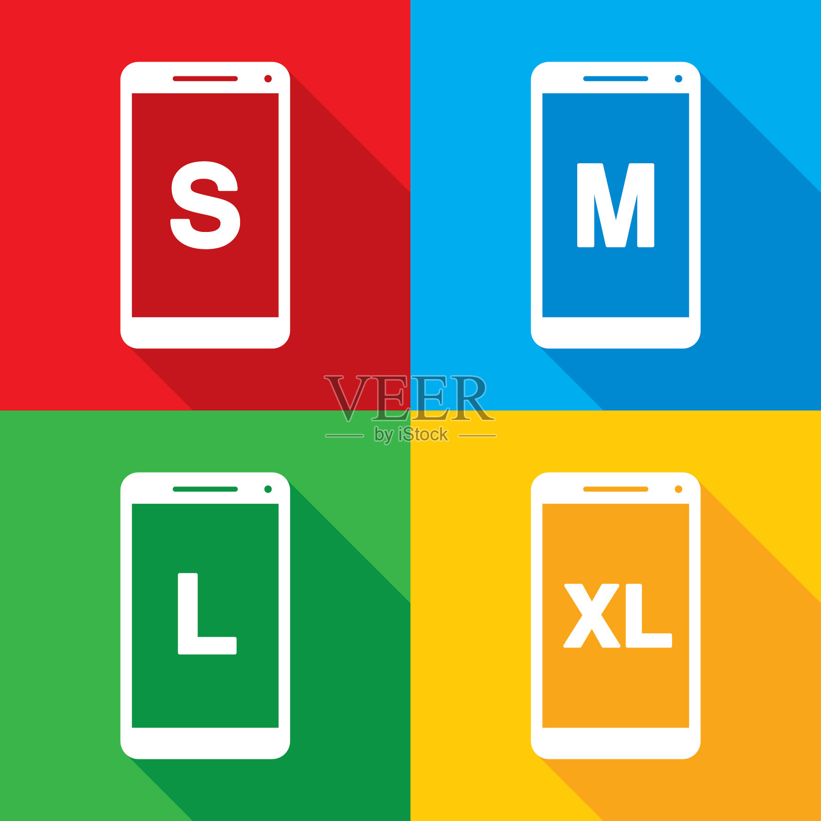 尺寸智能手机图标轮廓插画图片素材