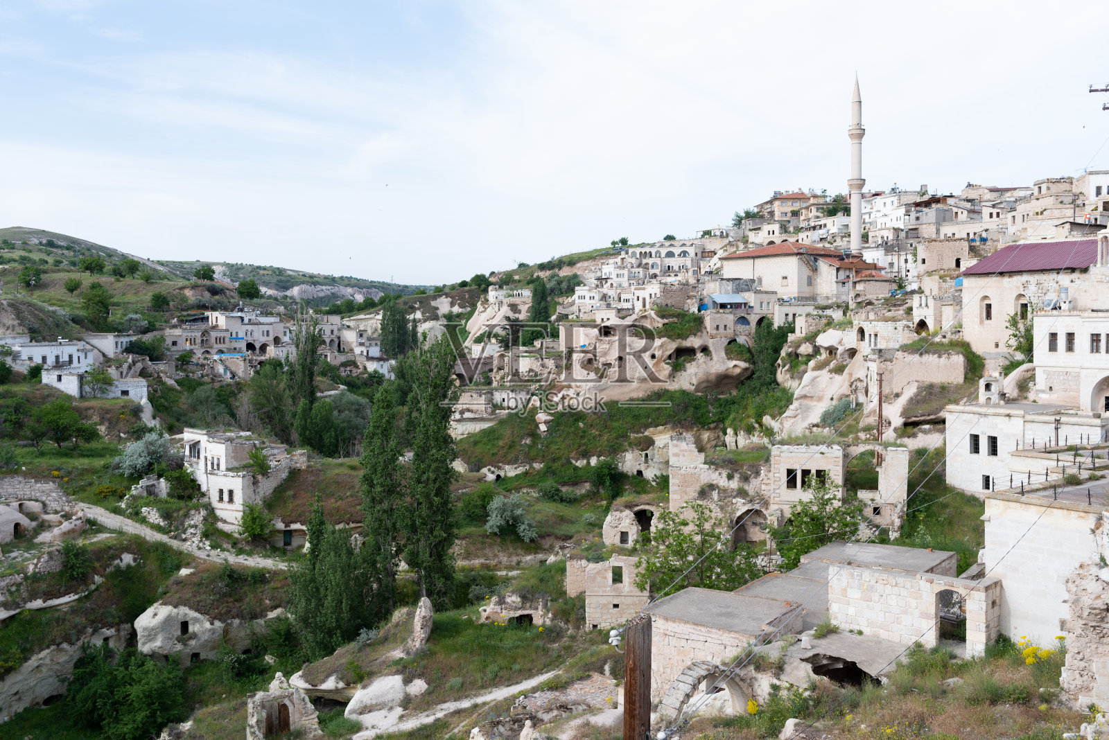 土耳其卡帕多西亚山谷的一个村庄照片摄影图片