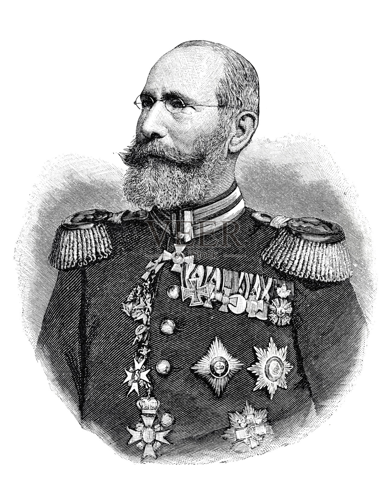 阿尔文·冯·科勒，德国医官插画图片素材