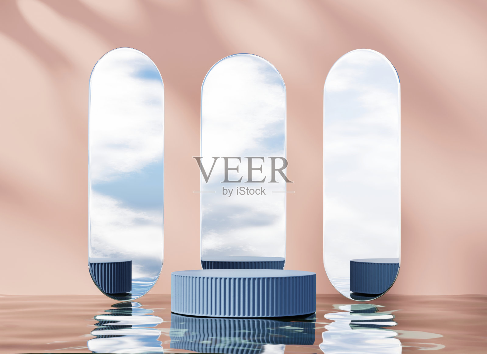 抽象异国情调的极简现代讲台平台的产品展示展示演示广告与装饰3D渲染照片摄影图片