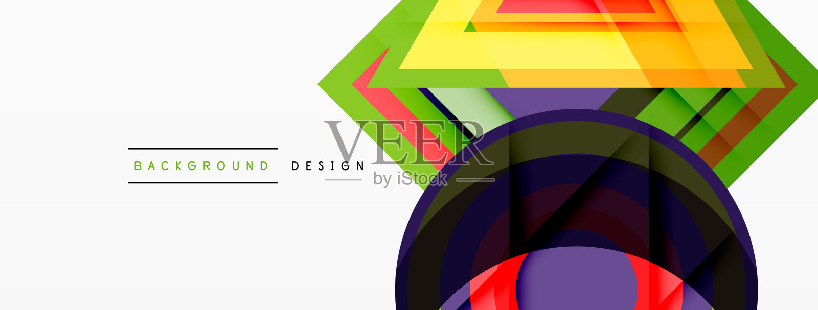 几何形状设计与动态阴影插画图片素材