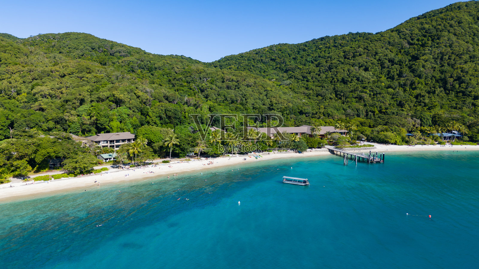 澳大利亚昆士兰州菲茨罗伊岛航拍照片摄影图片