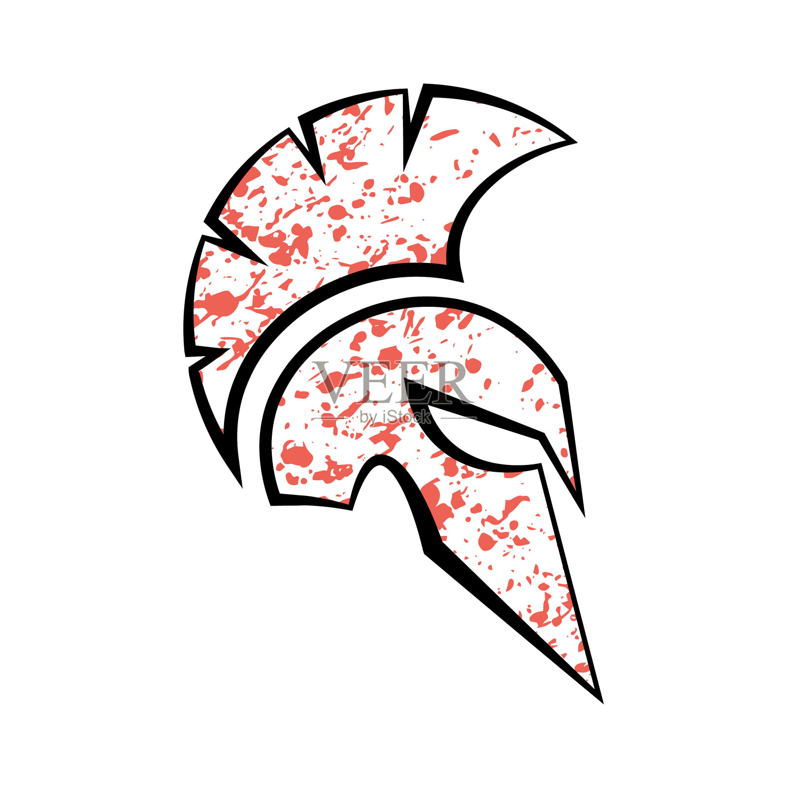 斯巴达式的头盔轮廓插画图片素材