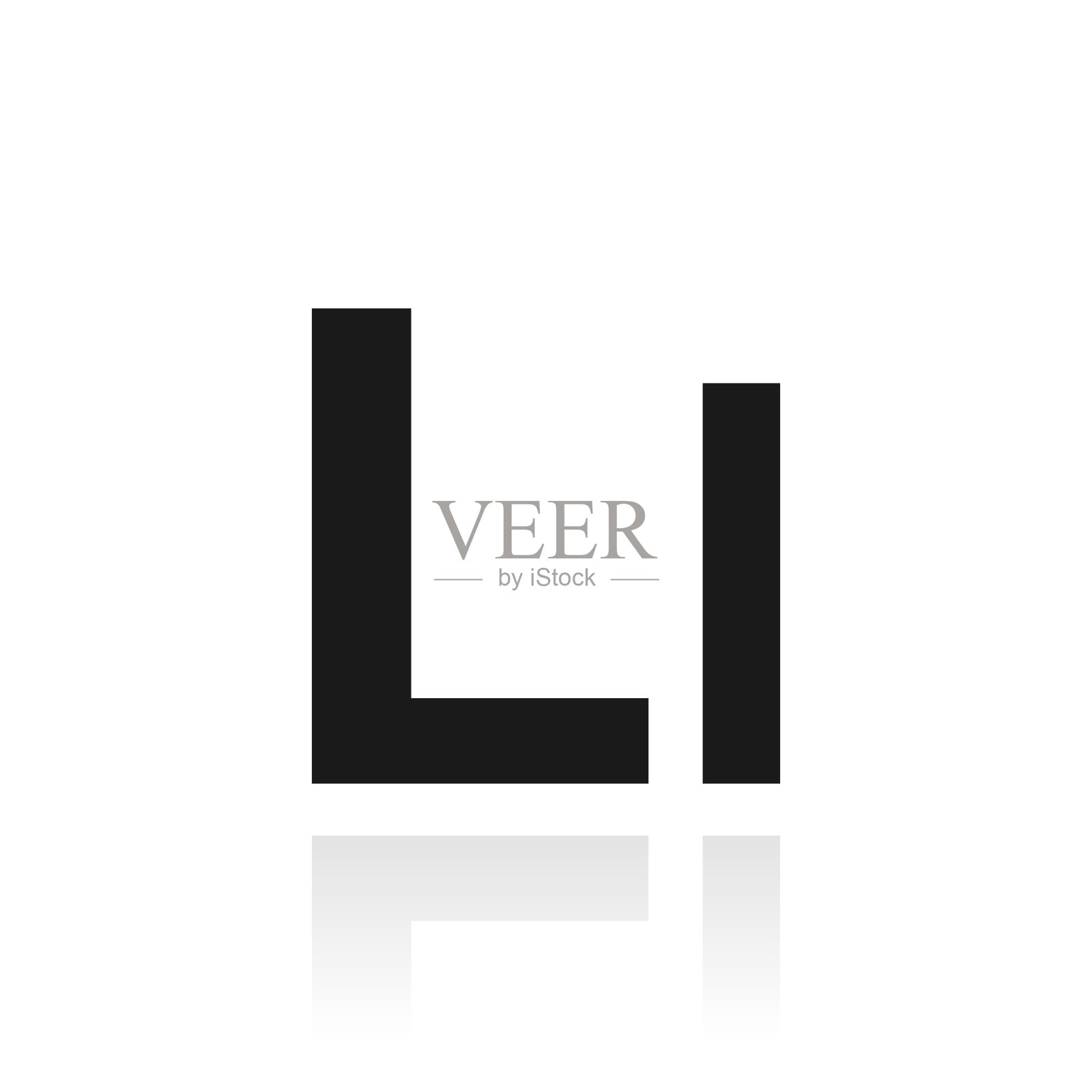 字母L -大写和小写。白色背景上反射的图标插画图片素材