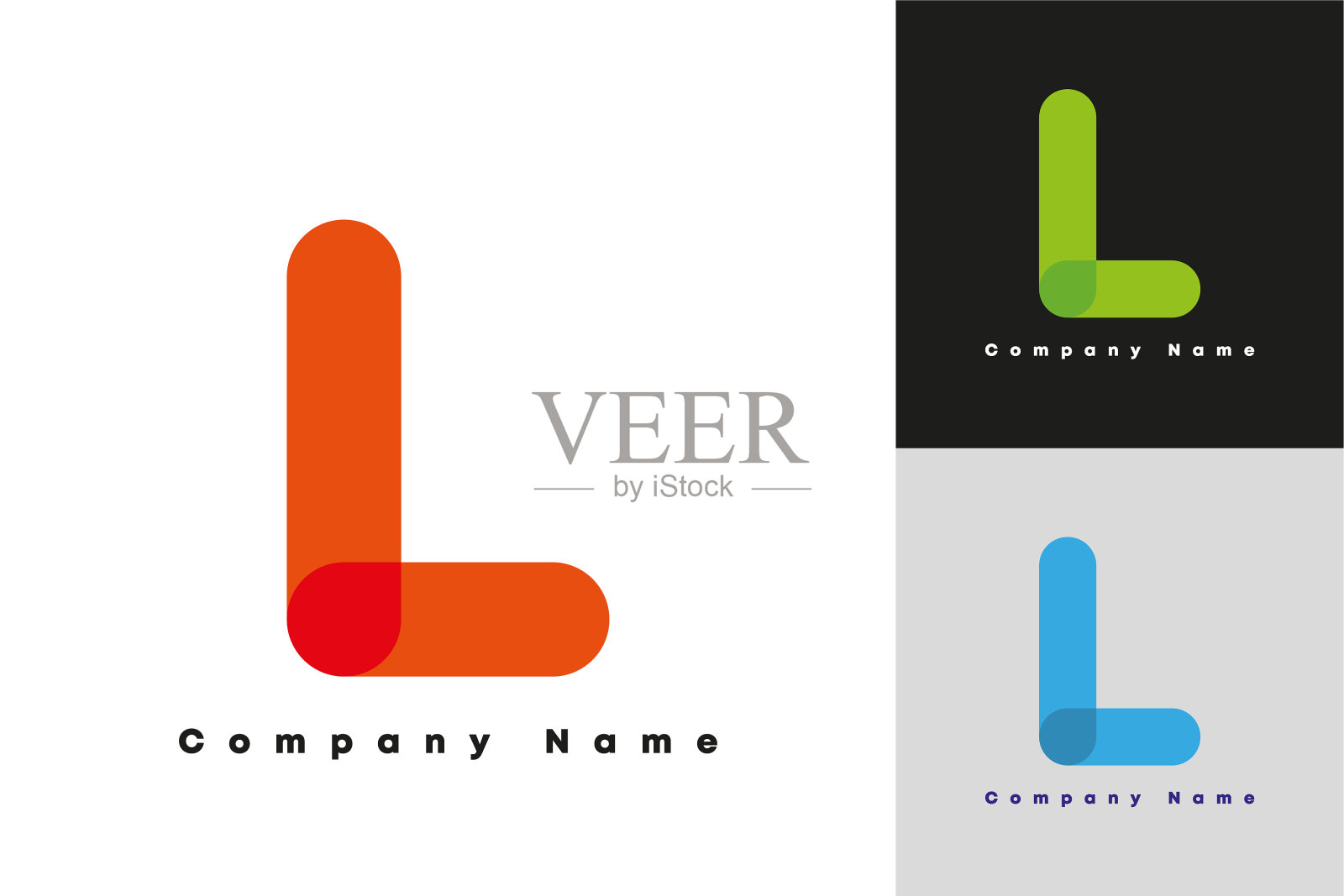 彩色字母L矢量标志设计插画图片素材