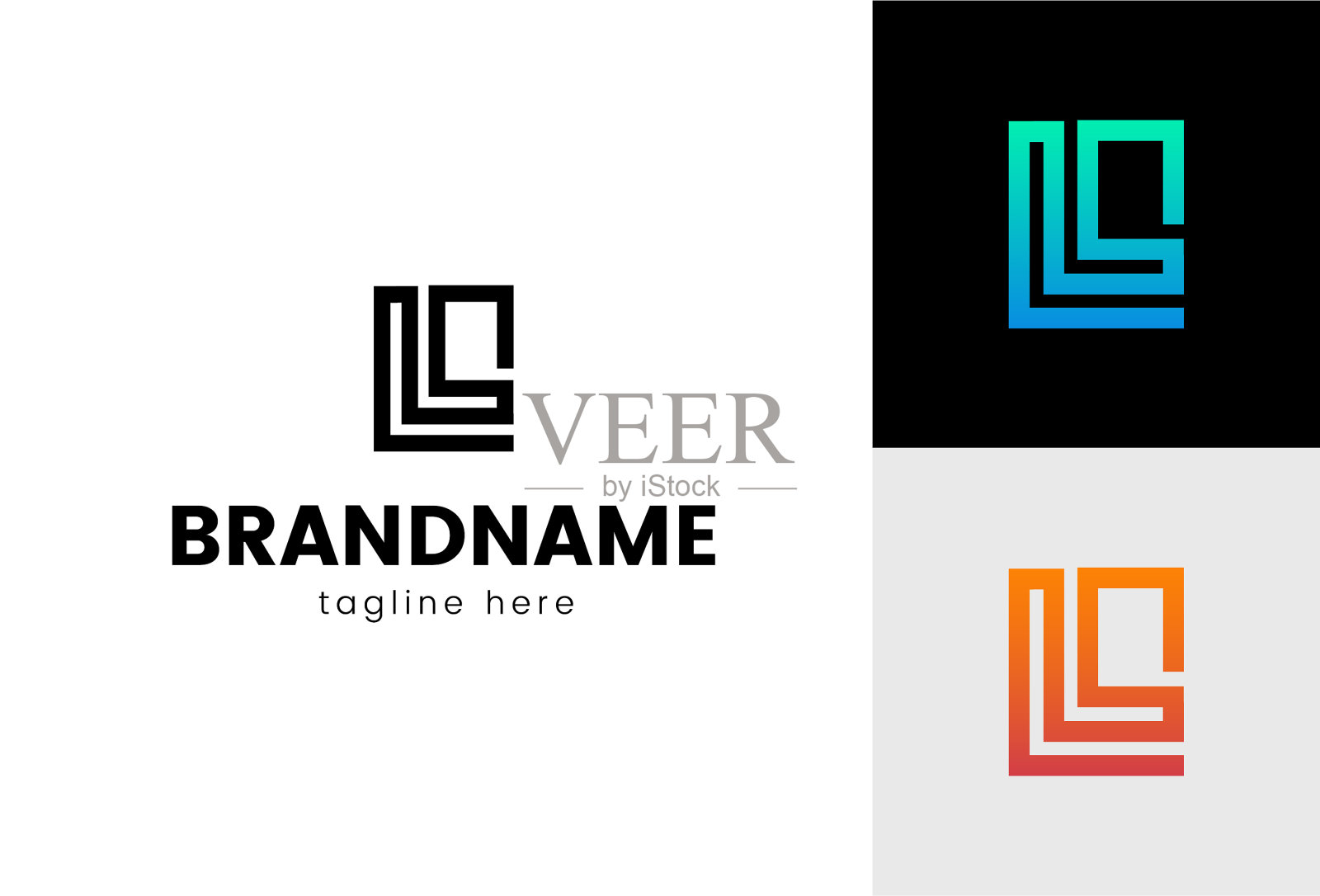 L字标志套装插画图片素材