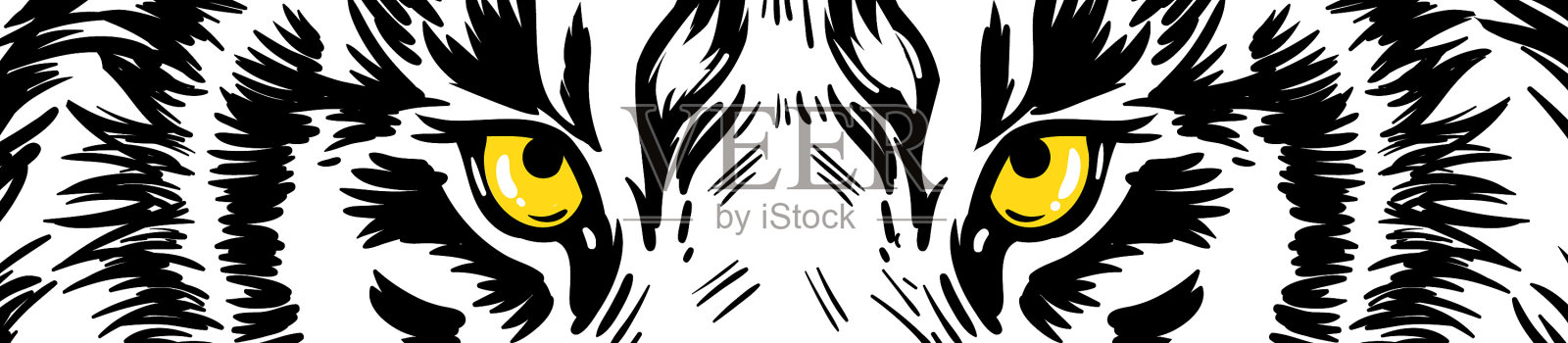 虎眼图形横横幅插画图片素材