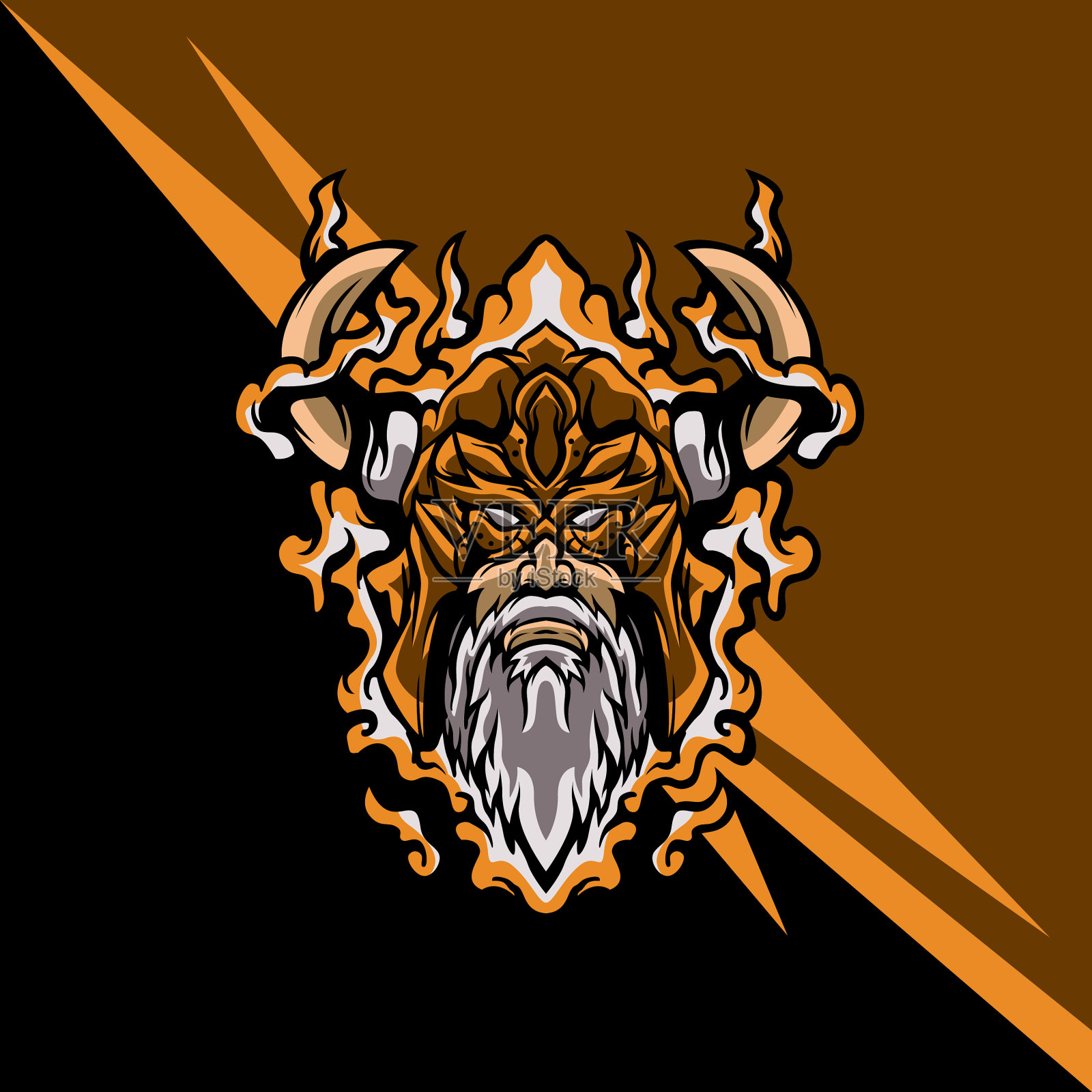 古老的维京暴怒队插画图片素材