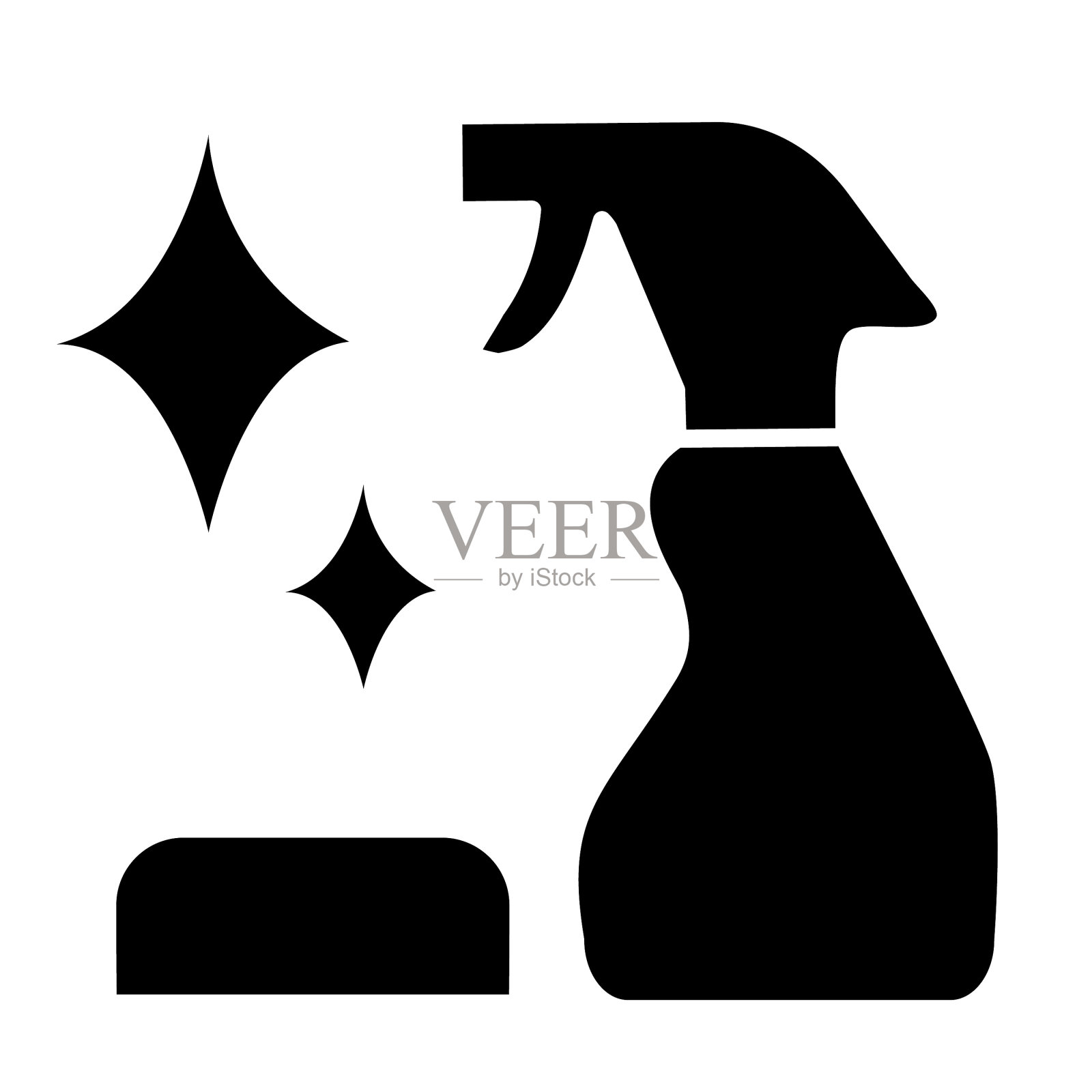 感冒和流感病毒清洗和消毒图标- 100%固体黑色填充图标素材