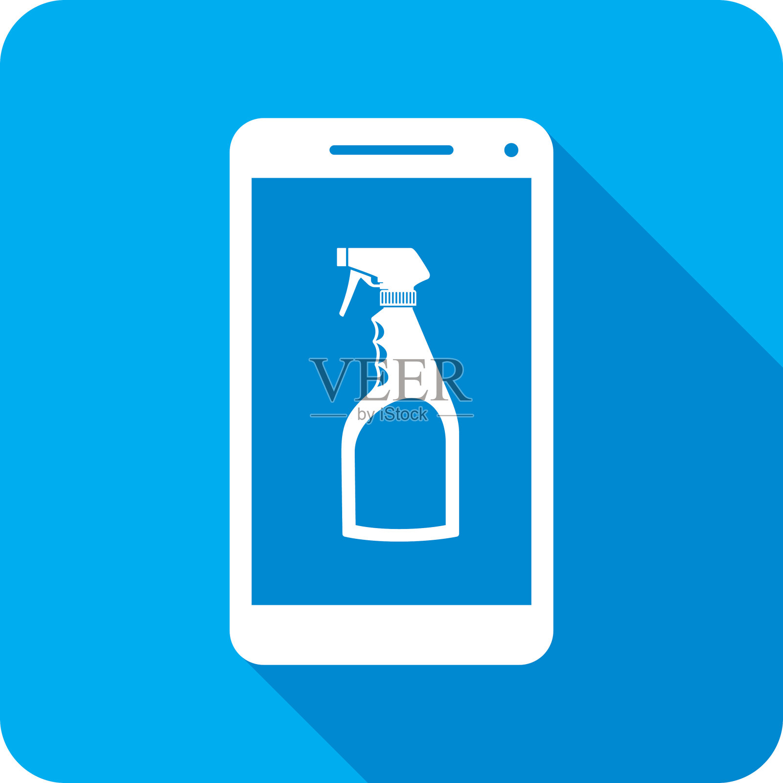 喷雾瓶智能手机图标剪影2插画图片素材