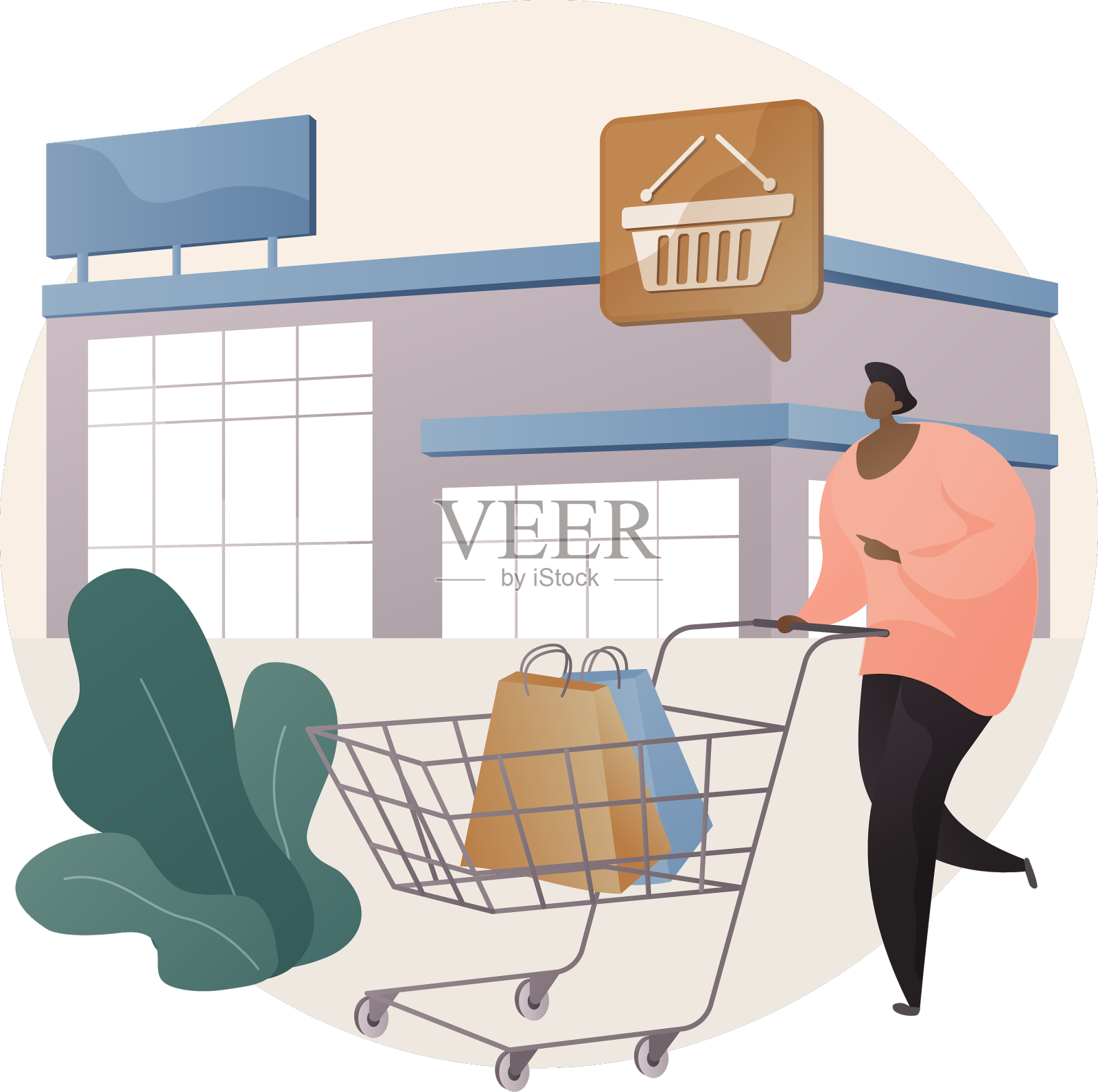 大盒子商店的抽象概念设计元素图片