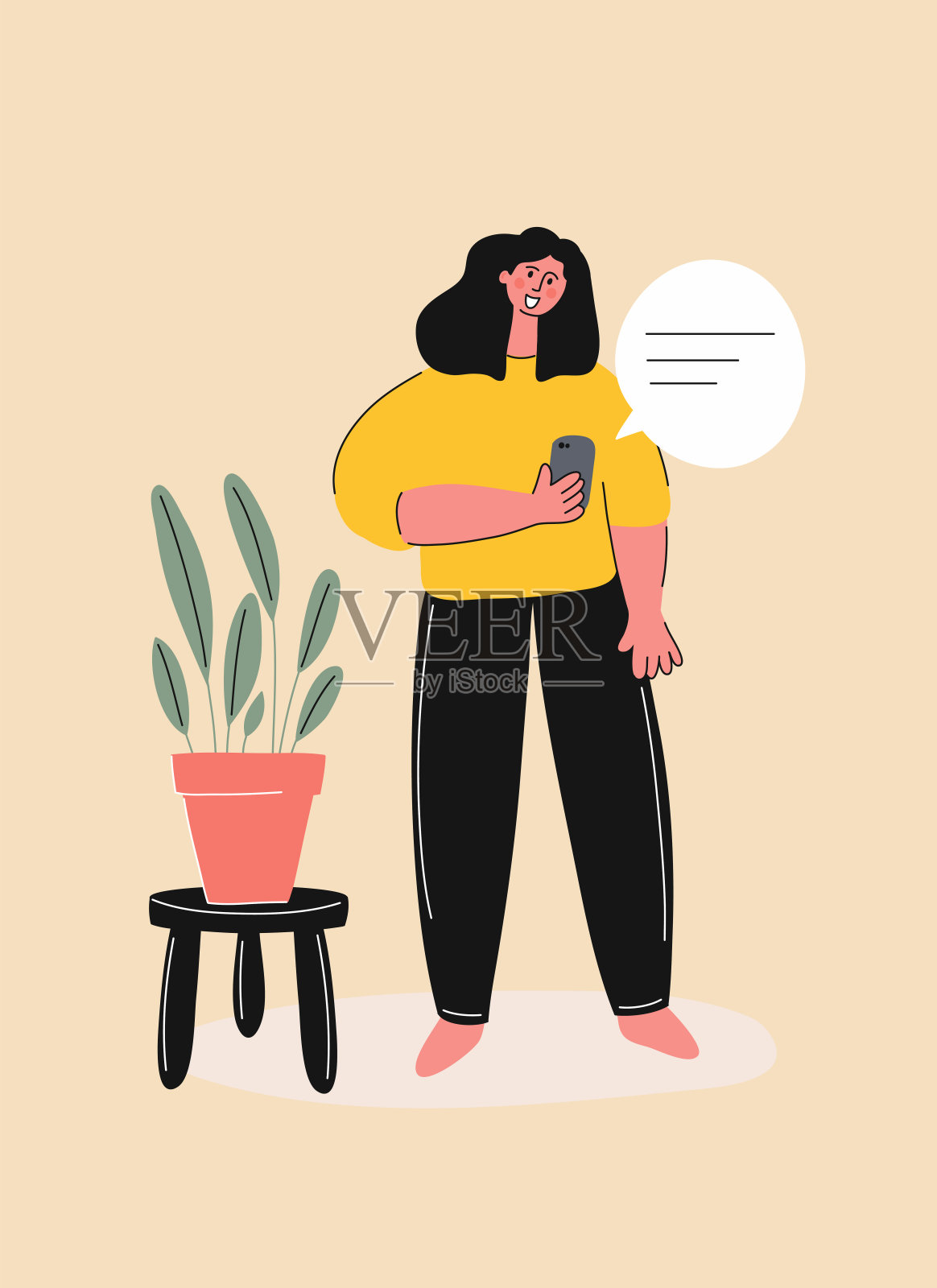 在线聊天概念，卡通风格矢量插图插画图片素材