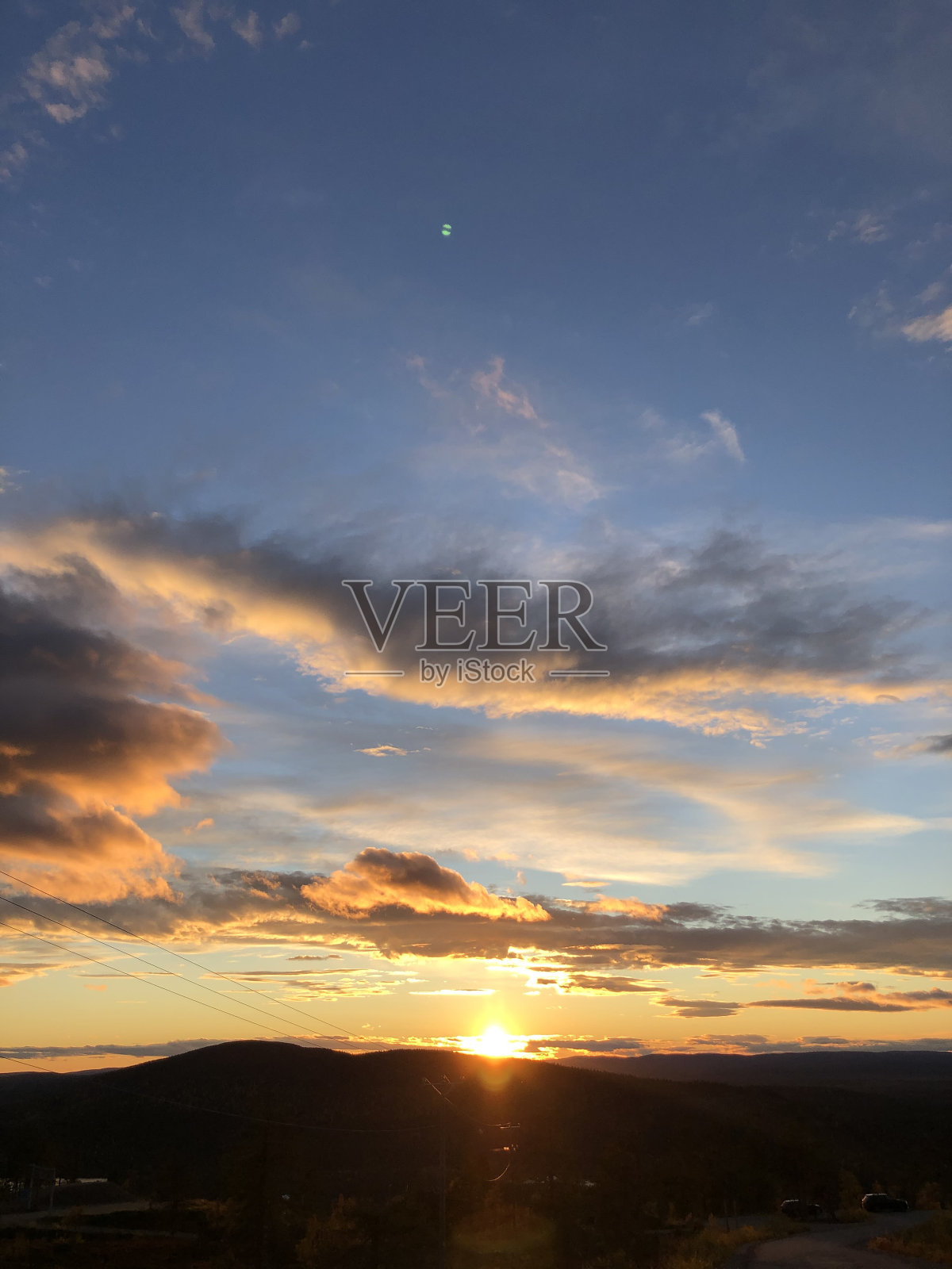 芬兰拉普兰秋天的日落照片摄影图片