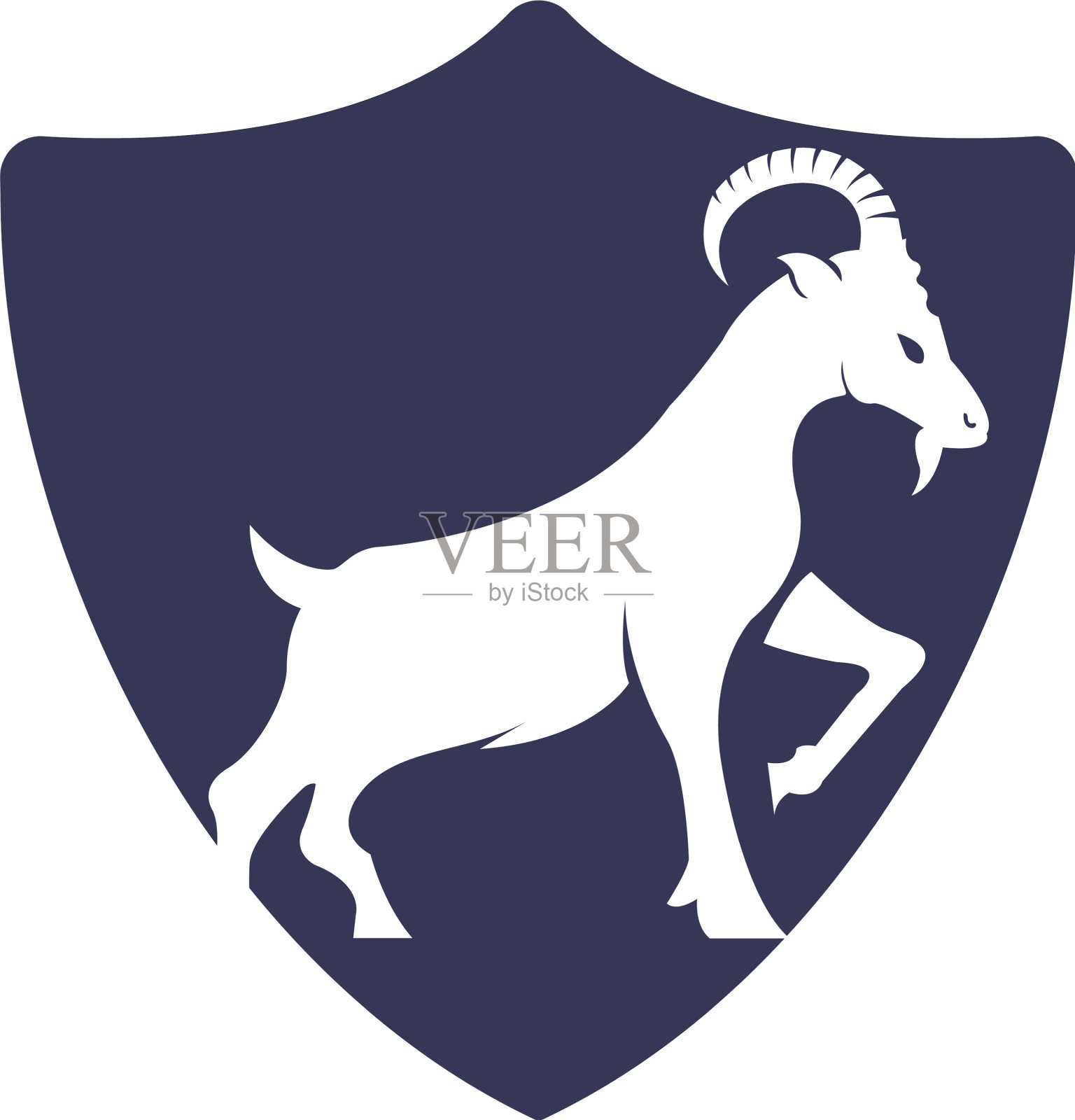 简单的山羊标志模板设计插画图片素材