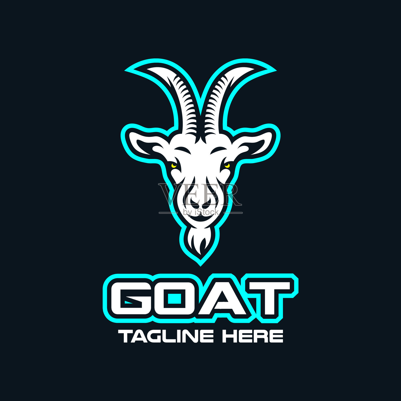 现代电子竞技标志山羊标志插画图片素材