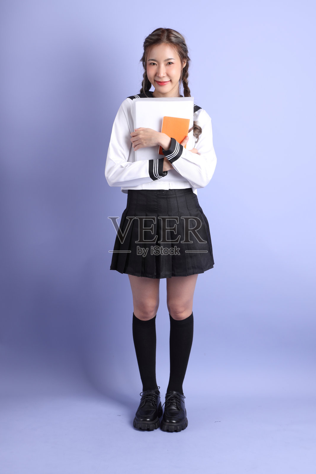 亚洲女学生照片摄影图片