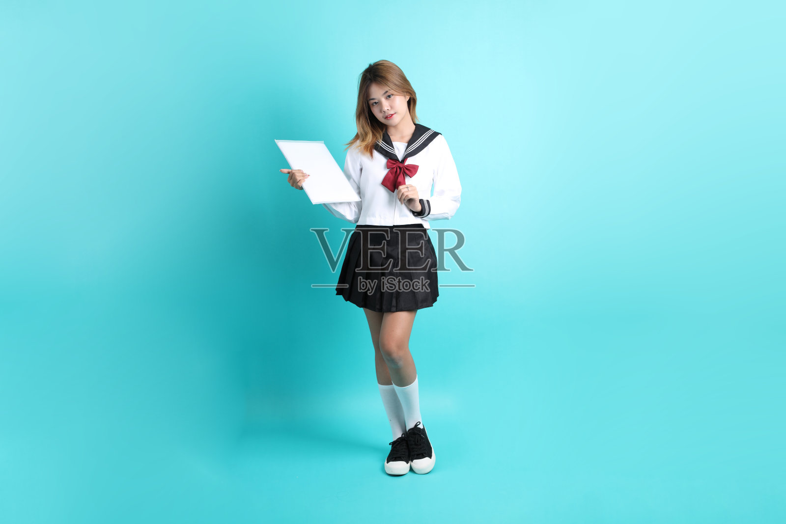 亚洲女学生照片摄影图片