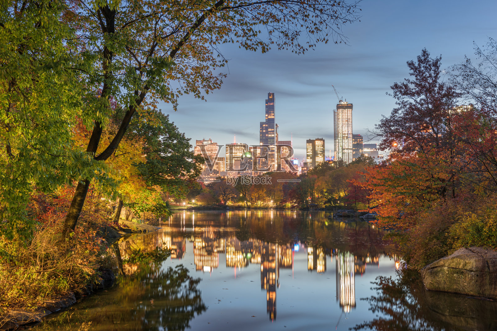 秋天的纽约中央公园照片摄影图片