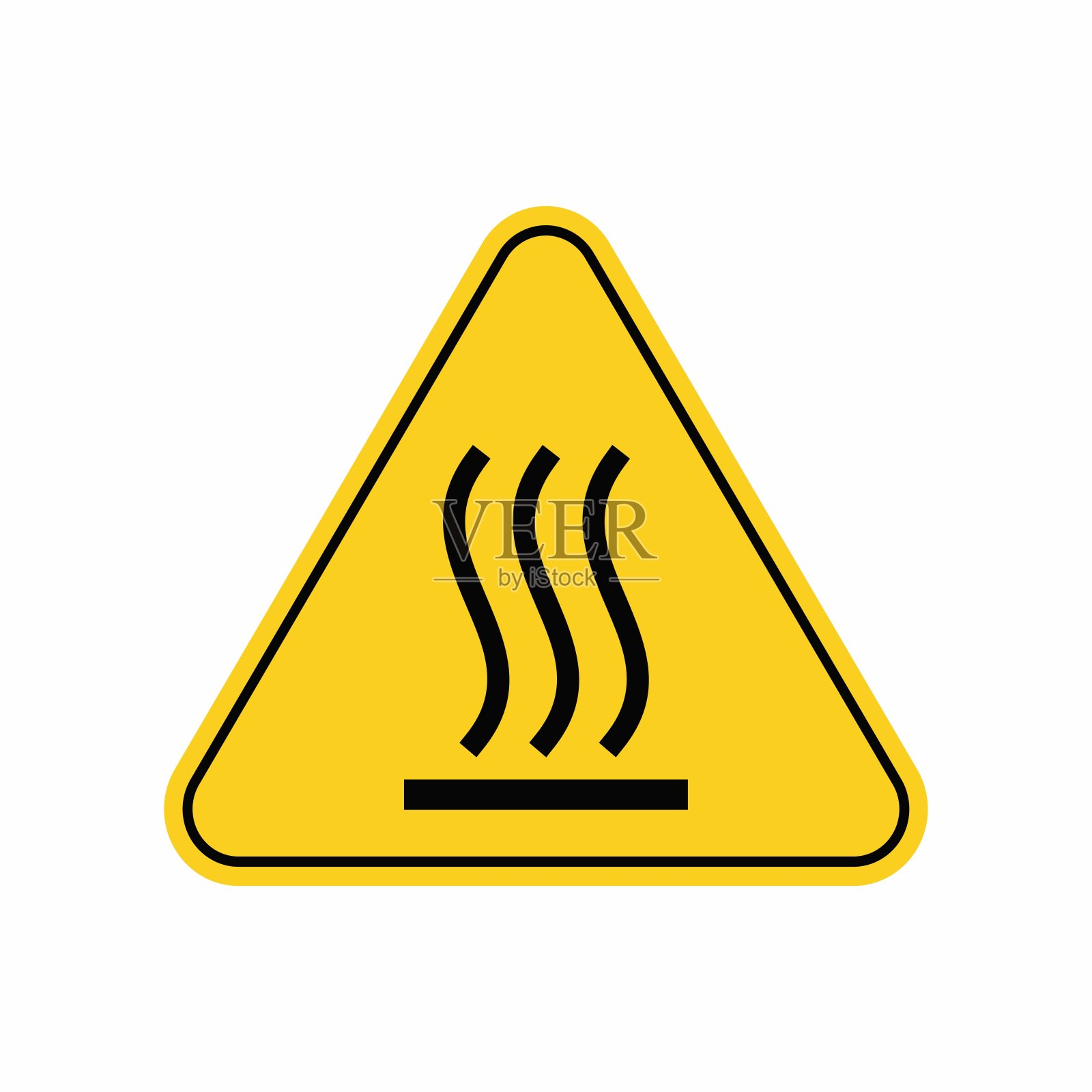 热表面警告标志图标矢量插画图片素材