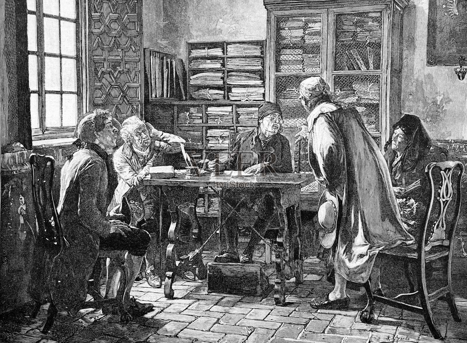 遗产纠纷插画图片素材