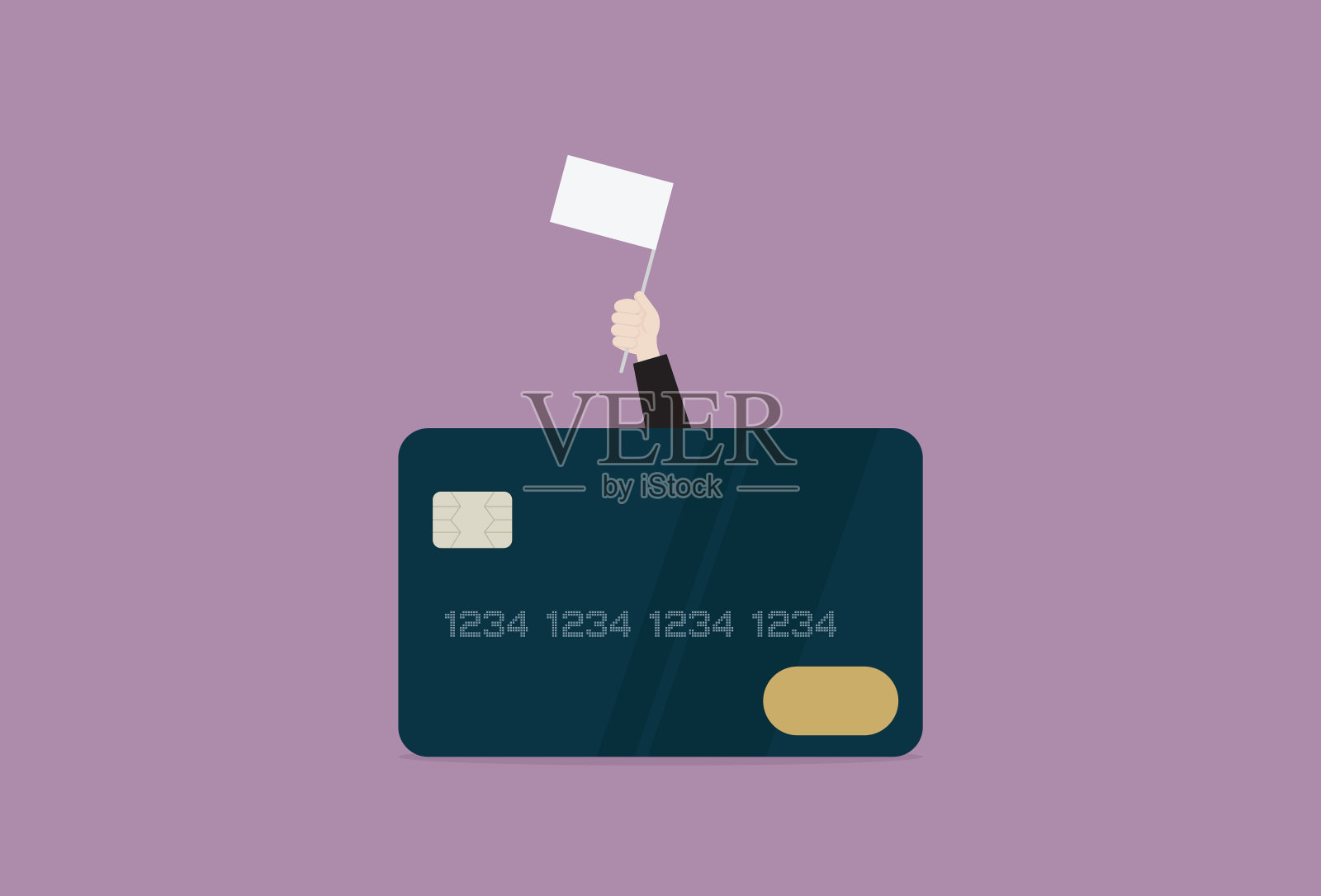 信用卡债务危机插画图片素材