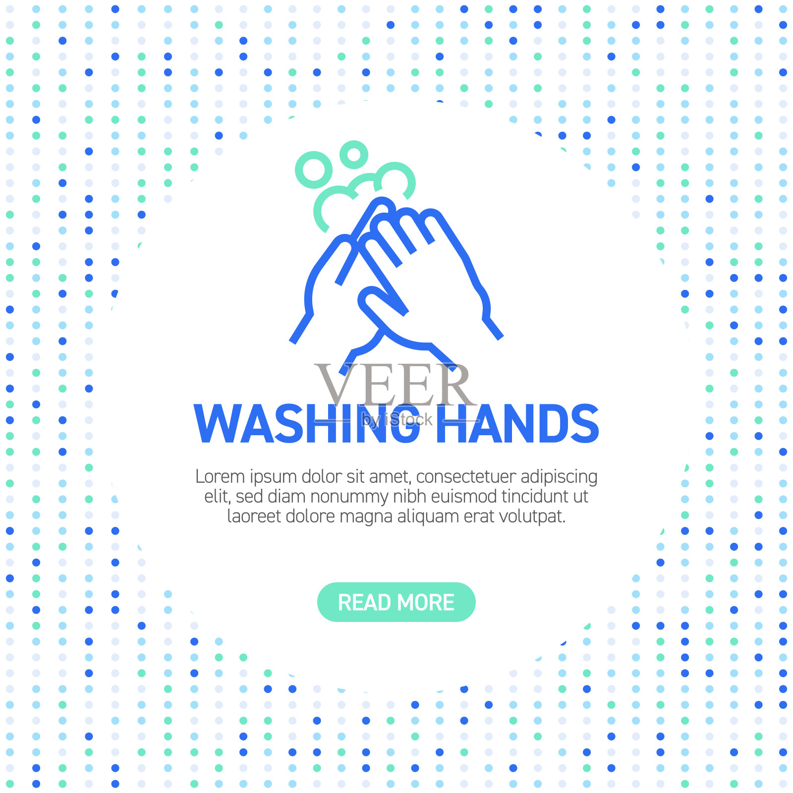 冠状病毒2019-nCoV相关线图标，洗手轮廓符号插画图片素材