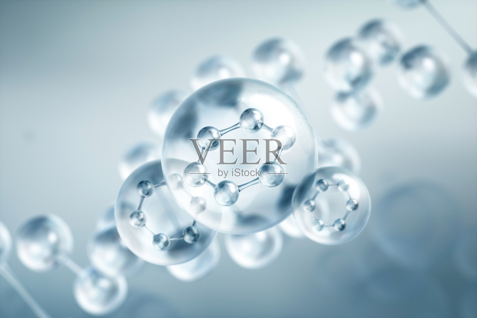 3D渲染微观分子模型照片摄影图片