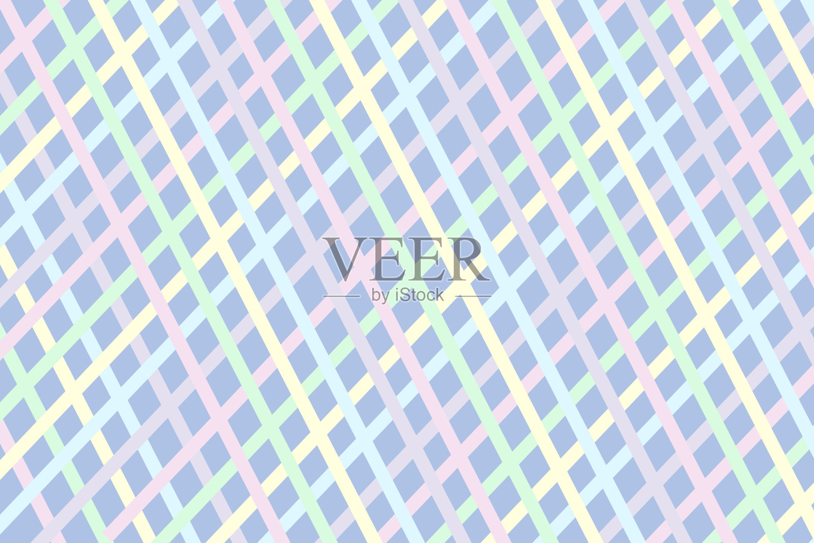 彩虹粉彩可爱美丽的无缝格子图案矢量插画图片素材