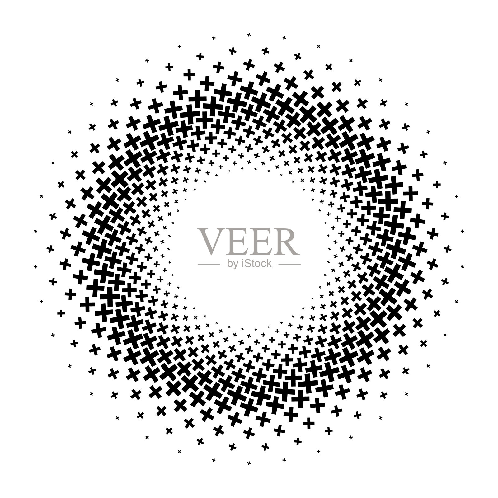 加上圆形图案的形状，径向依赖的大小插画图片素材