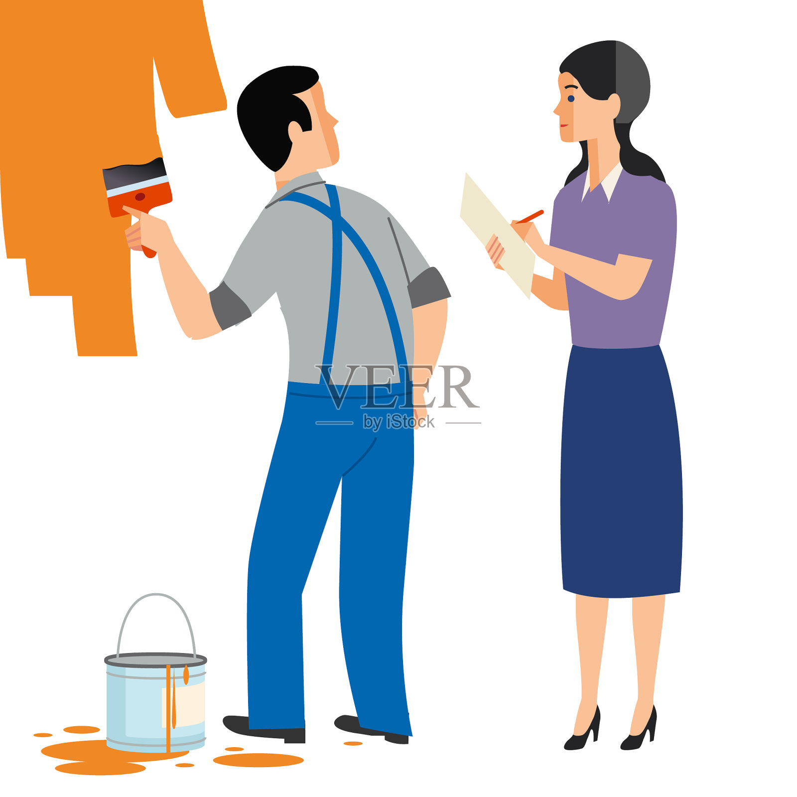 油漆损坏插画图片素材