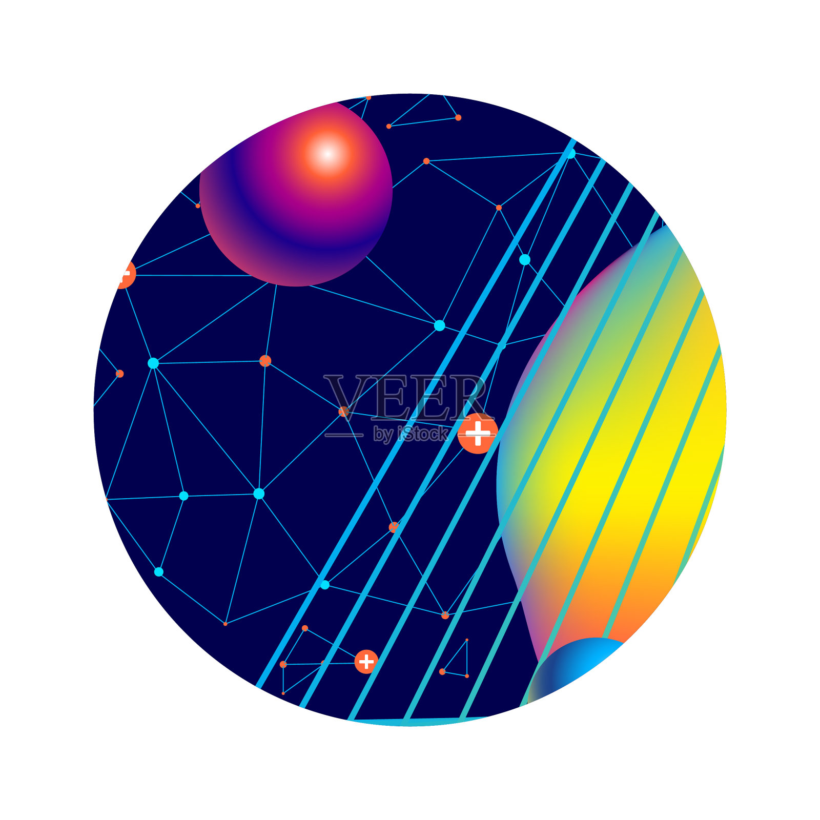 抽象色圈设计插画图片素材