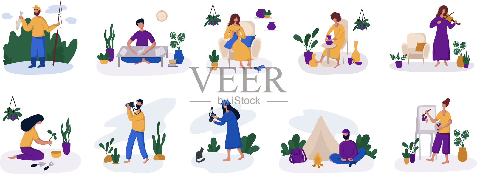 人hobconcept插画图片素材